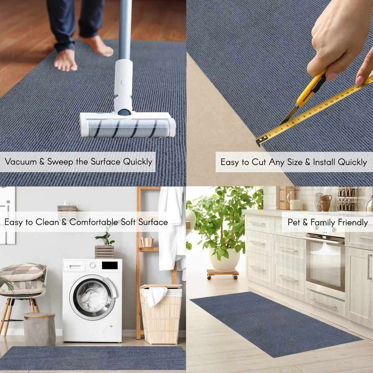 High-Quality Outdoor/Indoor Carpet Runner Rug with Non-Slip PVC Backing 36'' wide