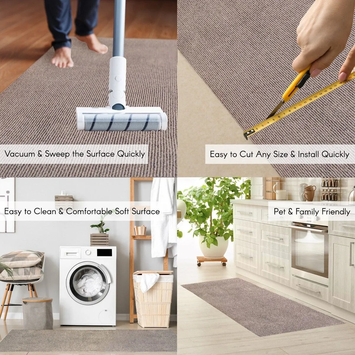 High-Quality Outdoor/Indoor Carpet Runner Rug with Non-Slip PVC Backing 36'' wide