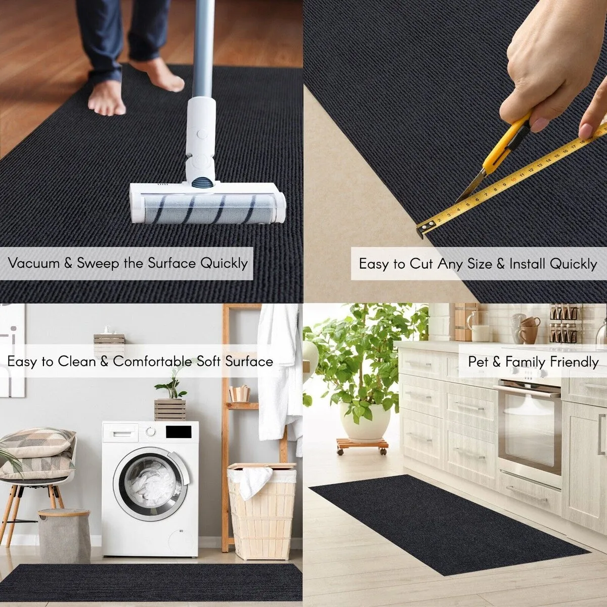 High-Quality Outdoor/Indoor Carpet Runner Rug with Non-Slip PVC Backing 36'' wide