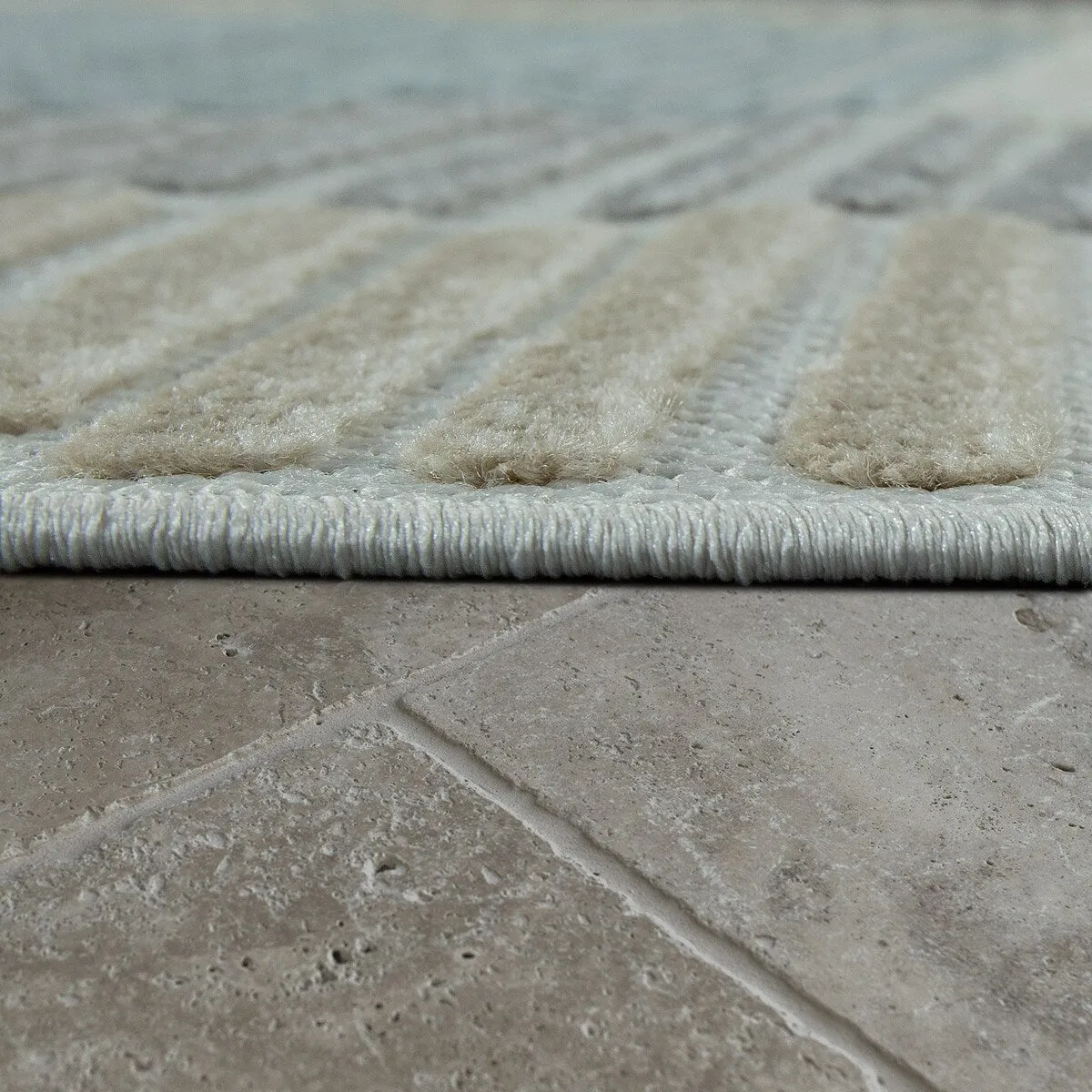 In- & Outdoor Rug Geometric Pattern in 3D for Patio