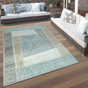 In- & Outdoor Rug Geometric Pattern in 3D for Patio