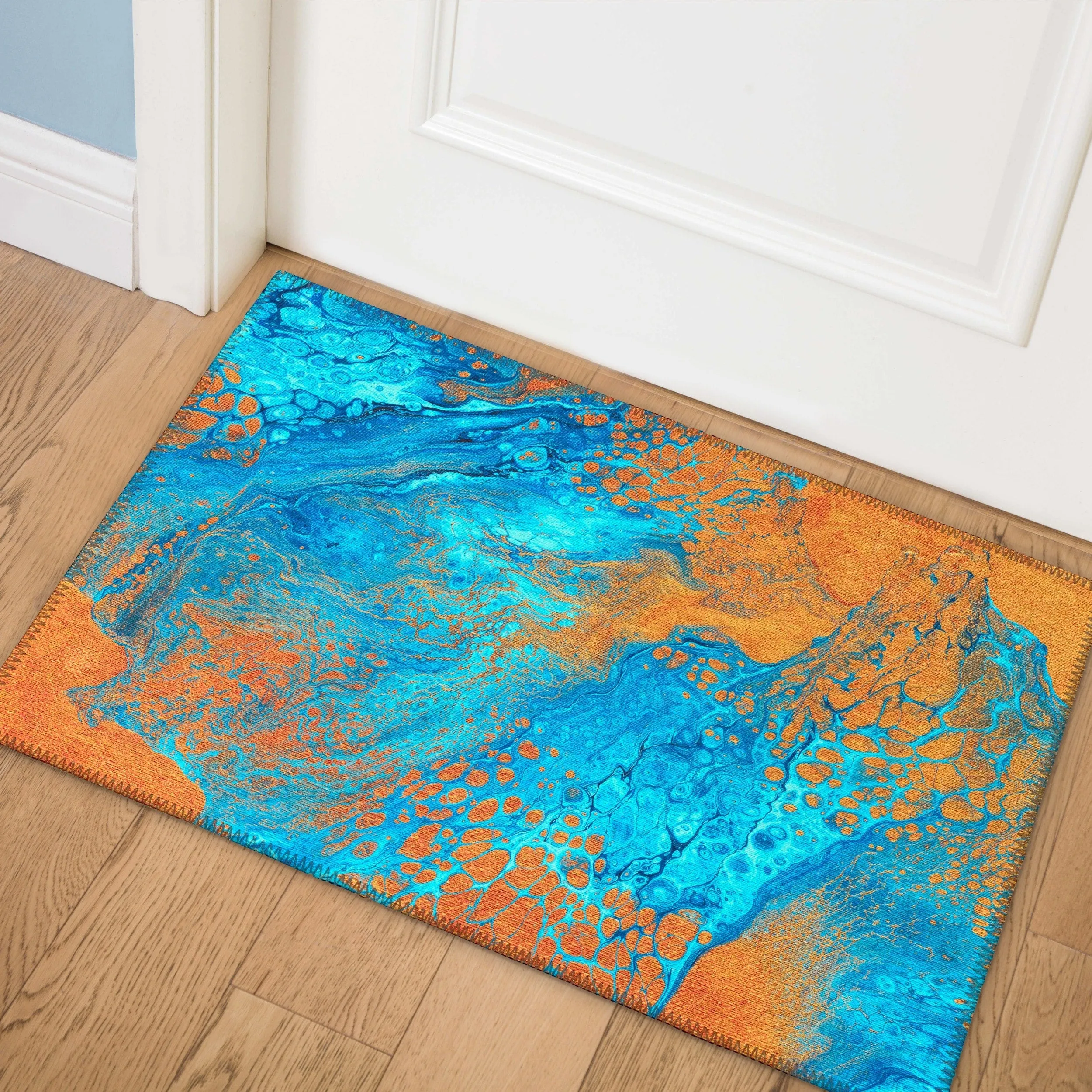 Indoor/ Outdoor Addison Karina Abstract Washable Area Rug