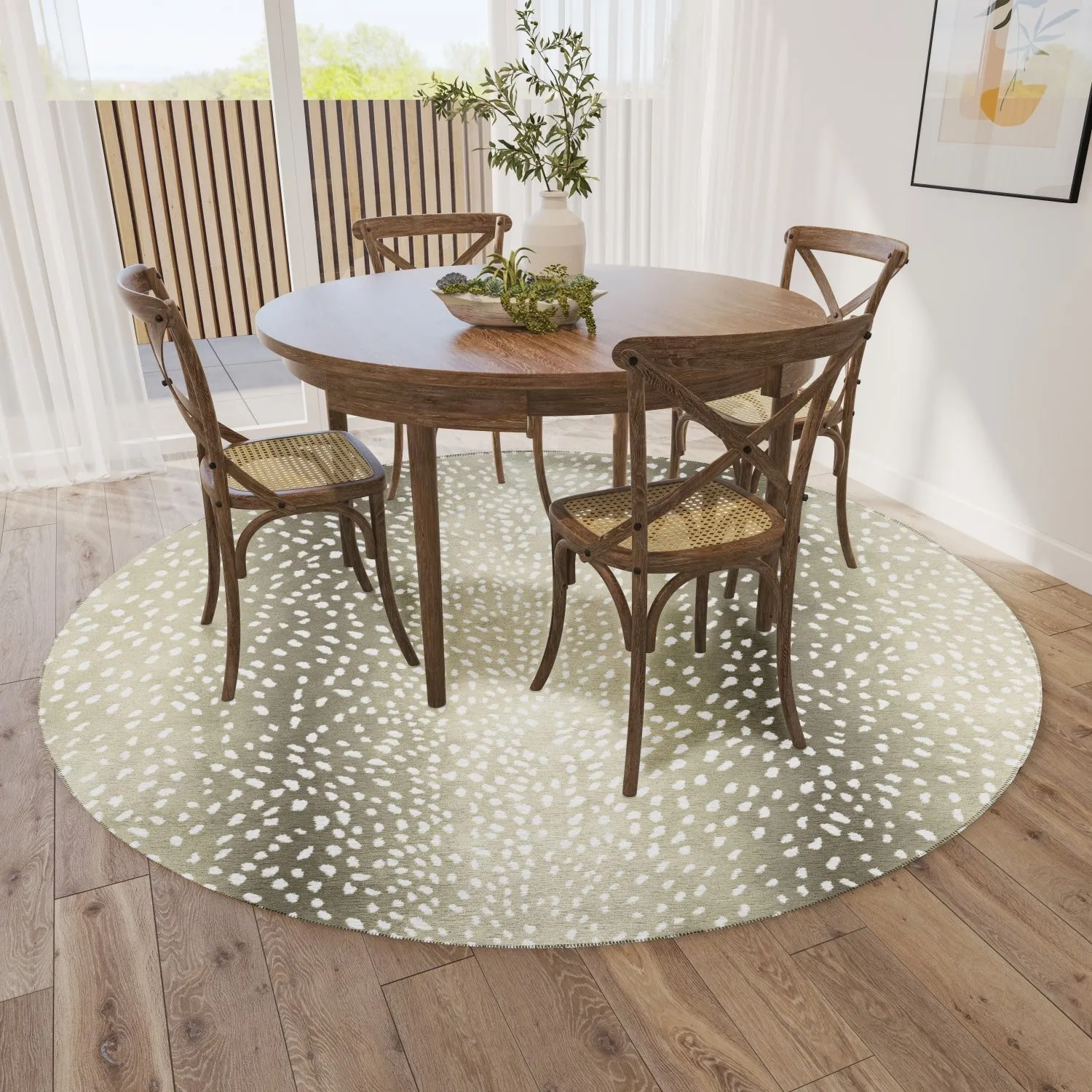 Indoor/ Outdoor Addison Safari Gazelle Animal Print Washable Area Rug