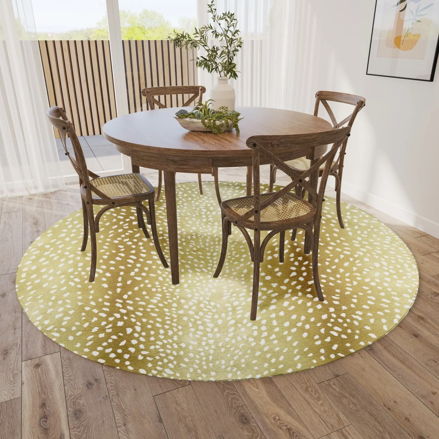 Indoor/ Outdoor Addison Safari Gazelle Animal Print Washable Area Rug