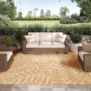 Indoor/ Outdoor Addison Yuma Foliage Motif Washable Area Rug
