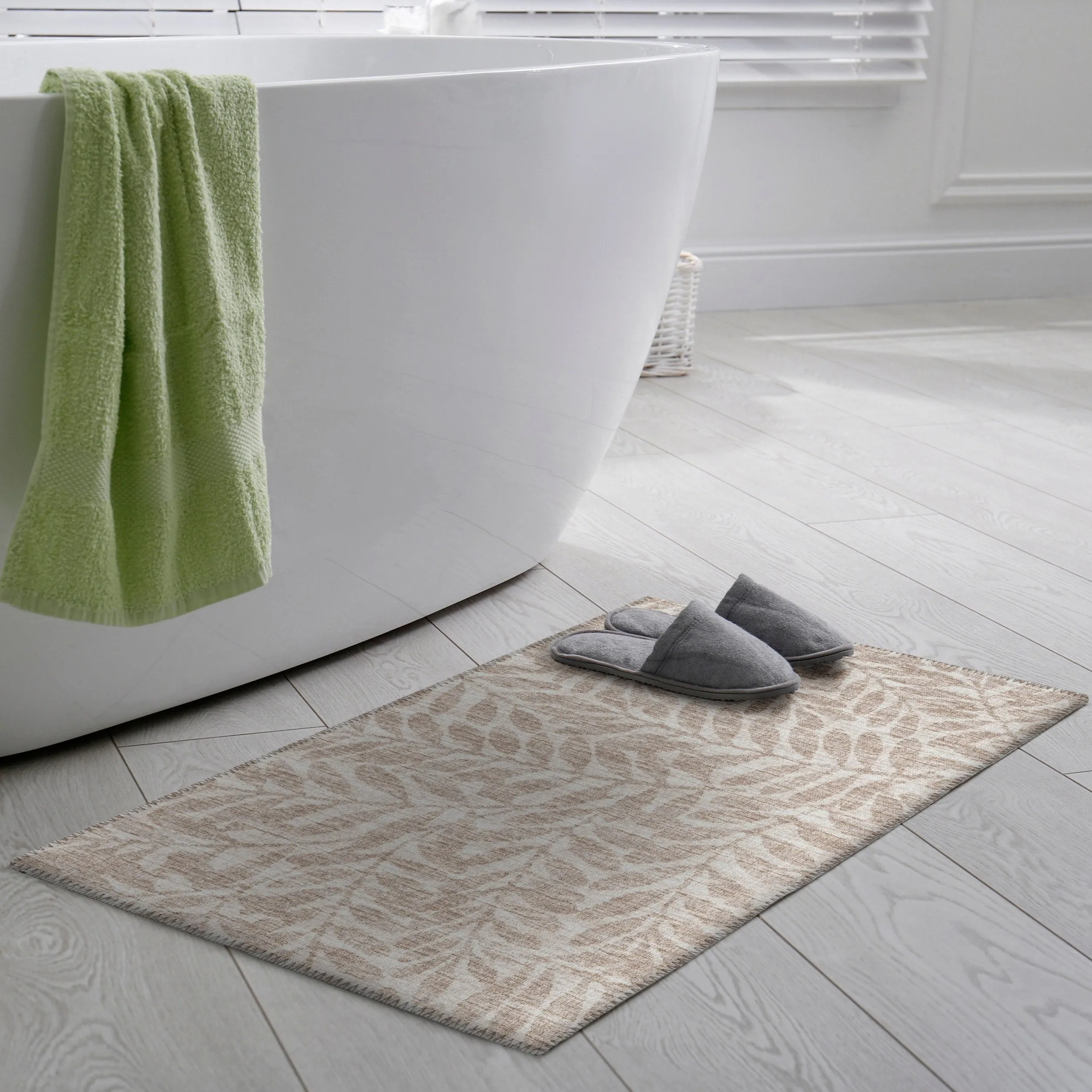 Indoor/ Outdoor Addison Yuma Foliage Motif Washable Area Rug