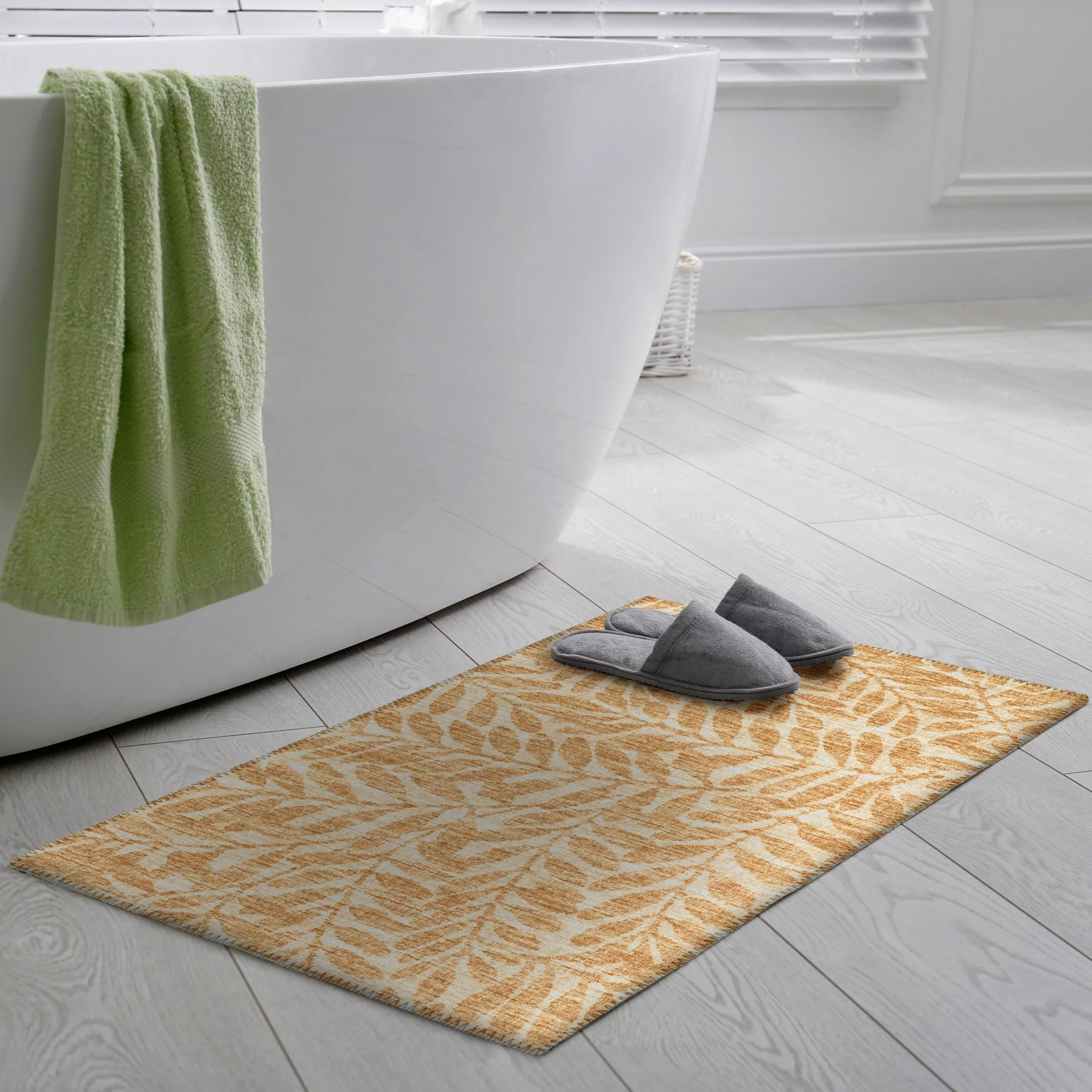Indoor/ Outdoor Addison Yuma Foliage Motif Washable Area Rug