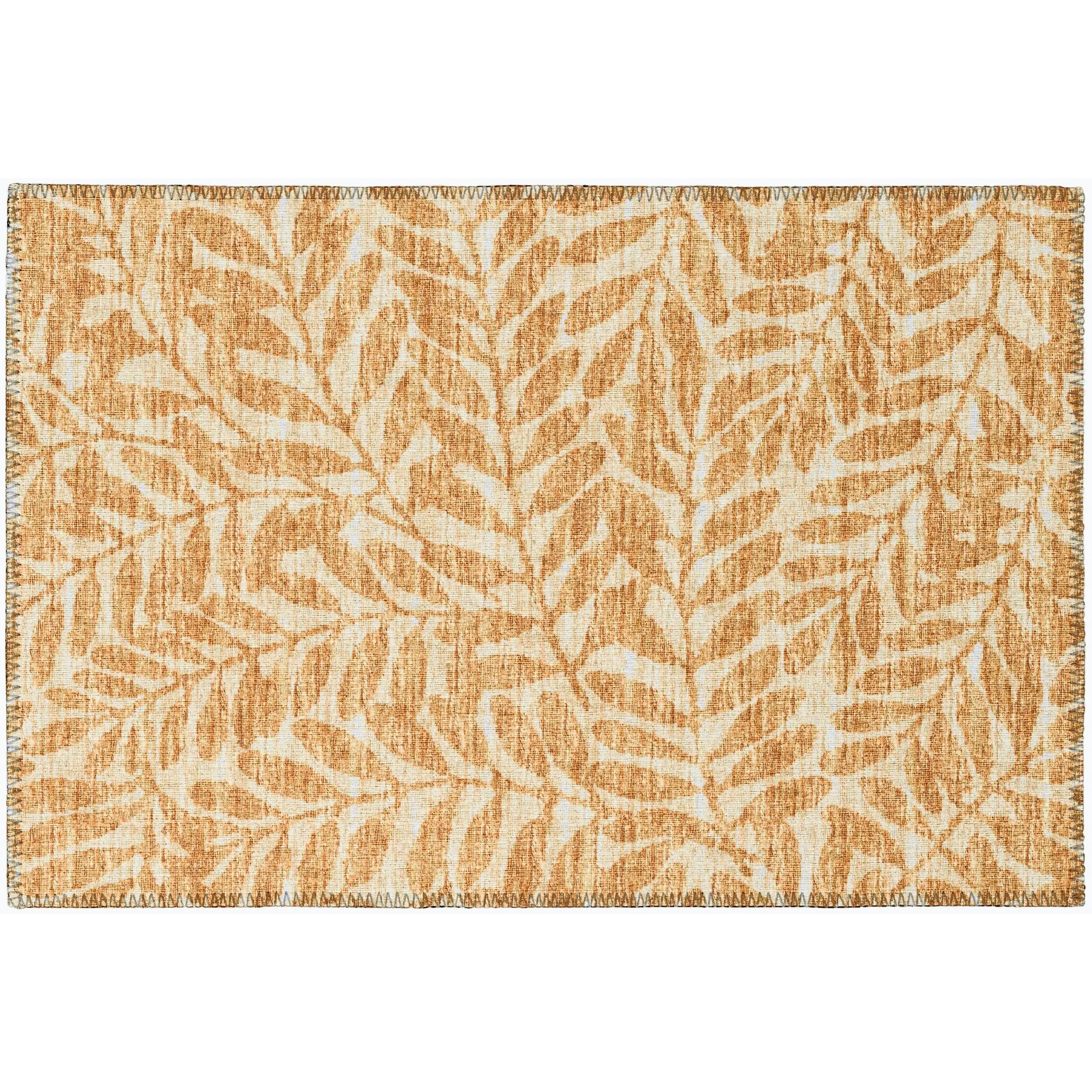 Indoor/ Outdoor Addison Yuma Foliage Motif Washable Area Rug