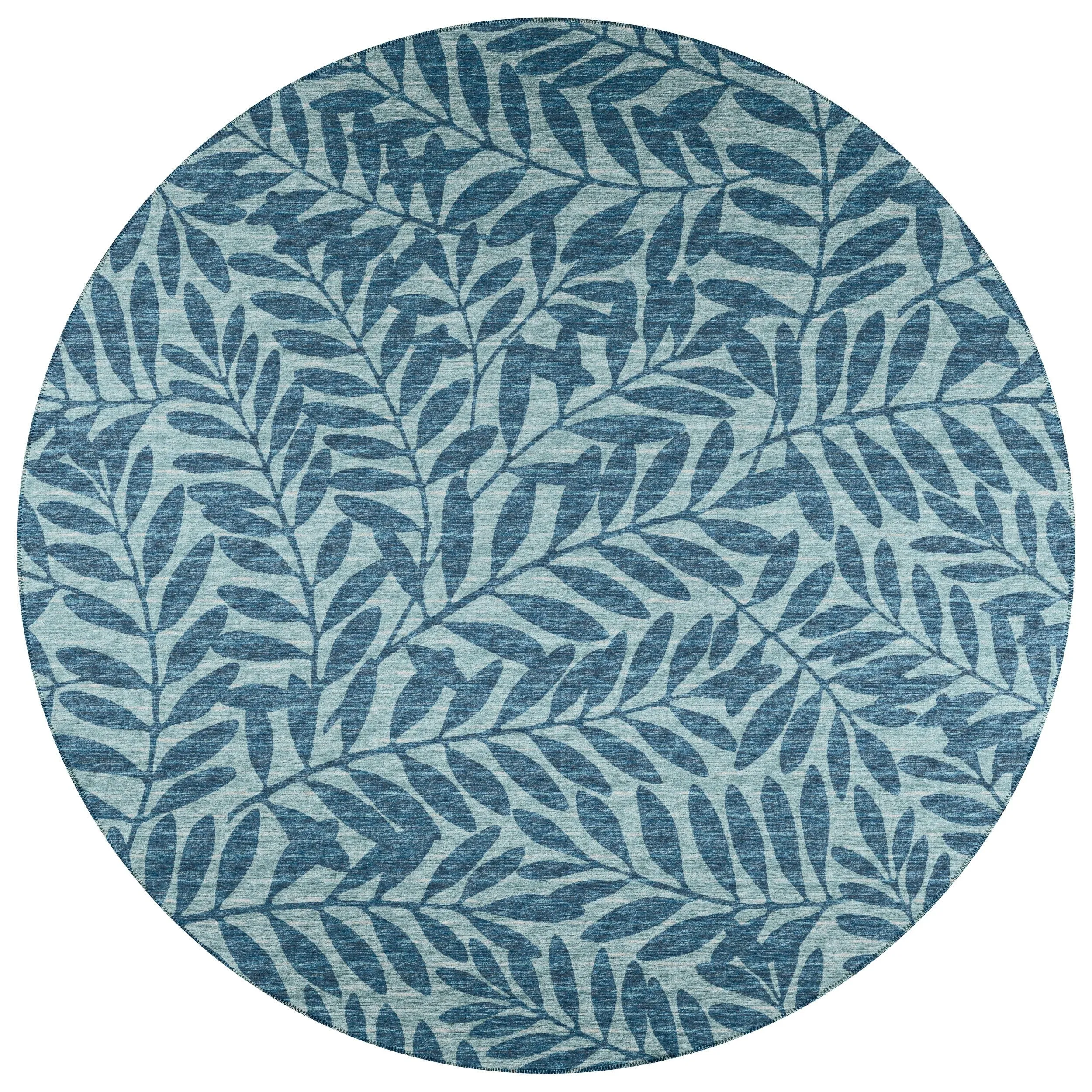 Indoor/ Outdoor Addison Yuma Foliage Motif Washable Area Rug