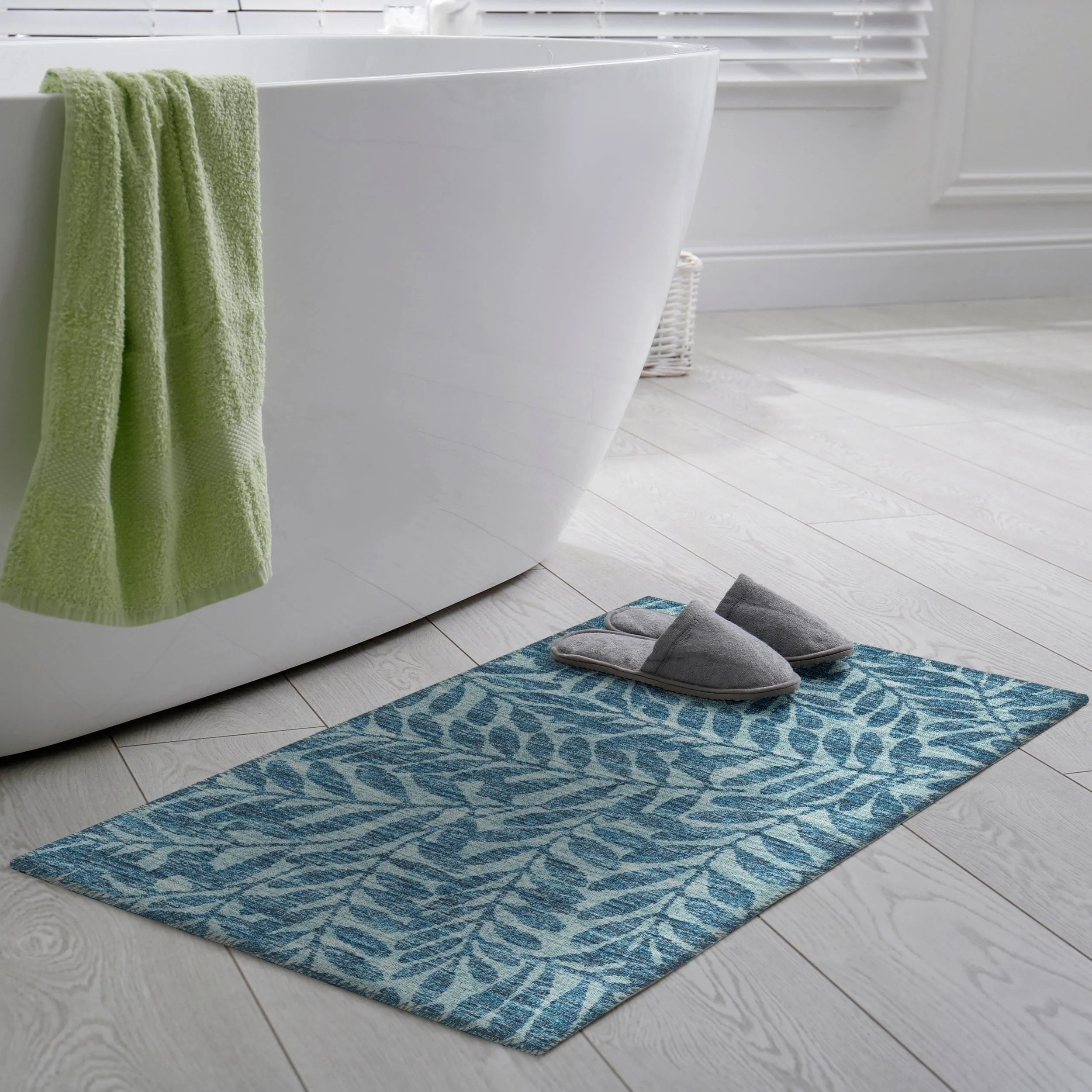 Indoor/ Outdoor Addison Yuma Foliage Motif Washable Area Rug