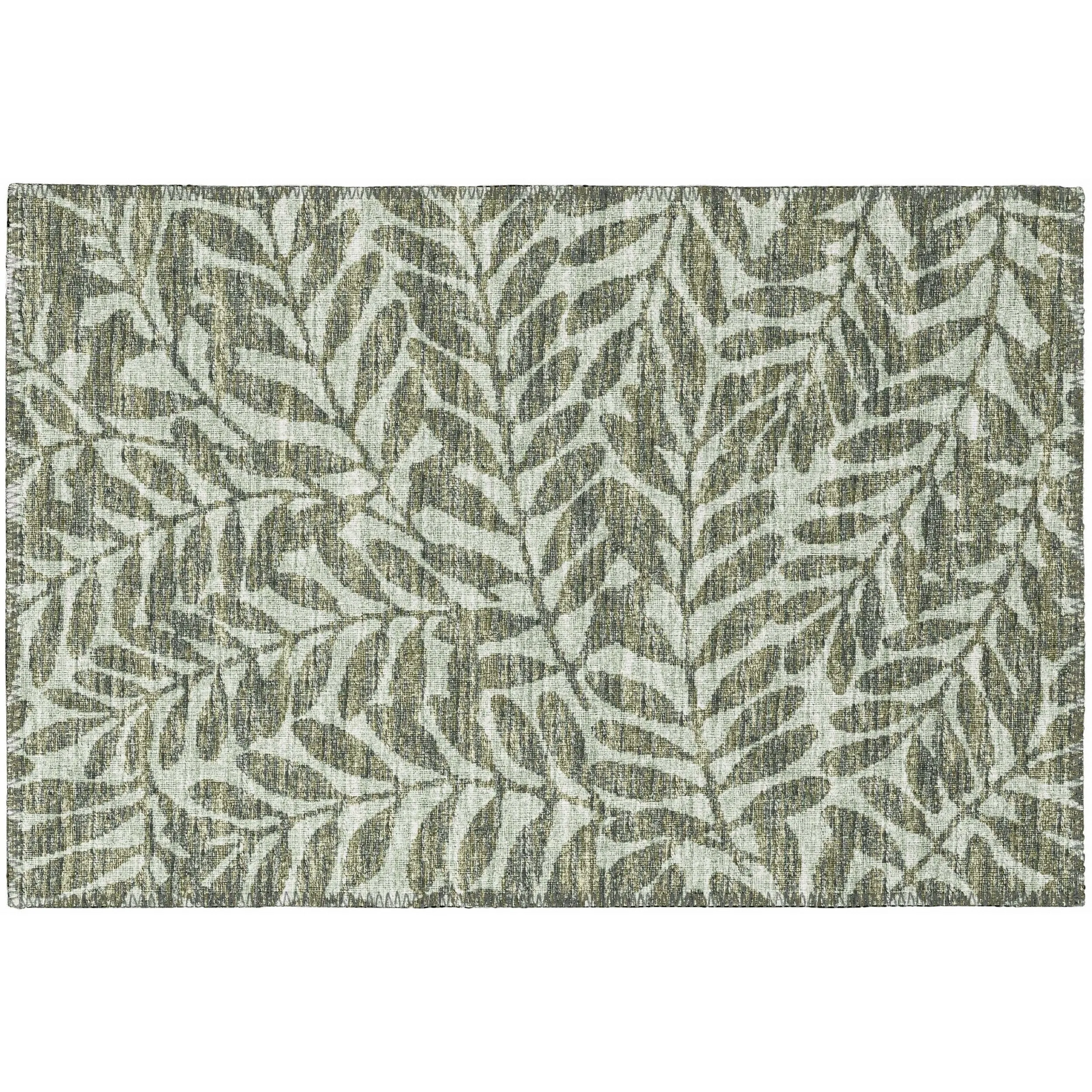 Indoor/ Outdoor Addison Yuma Foliage Motif Washable Area Rug