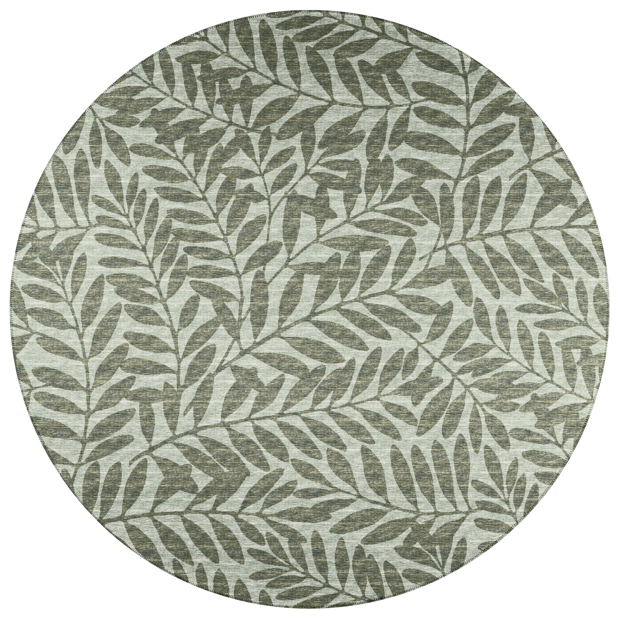 Indoor/ Outdoor Addison Yuma Foliage Motif Washable Area Rug
