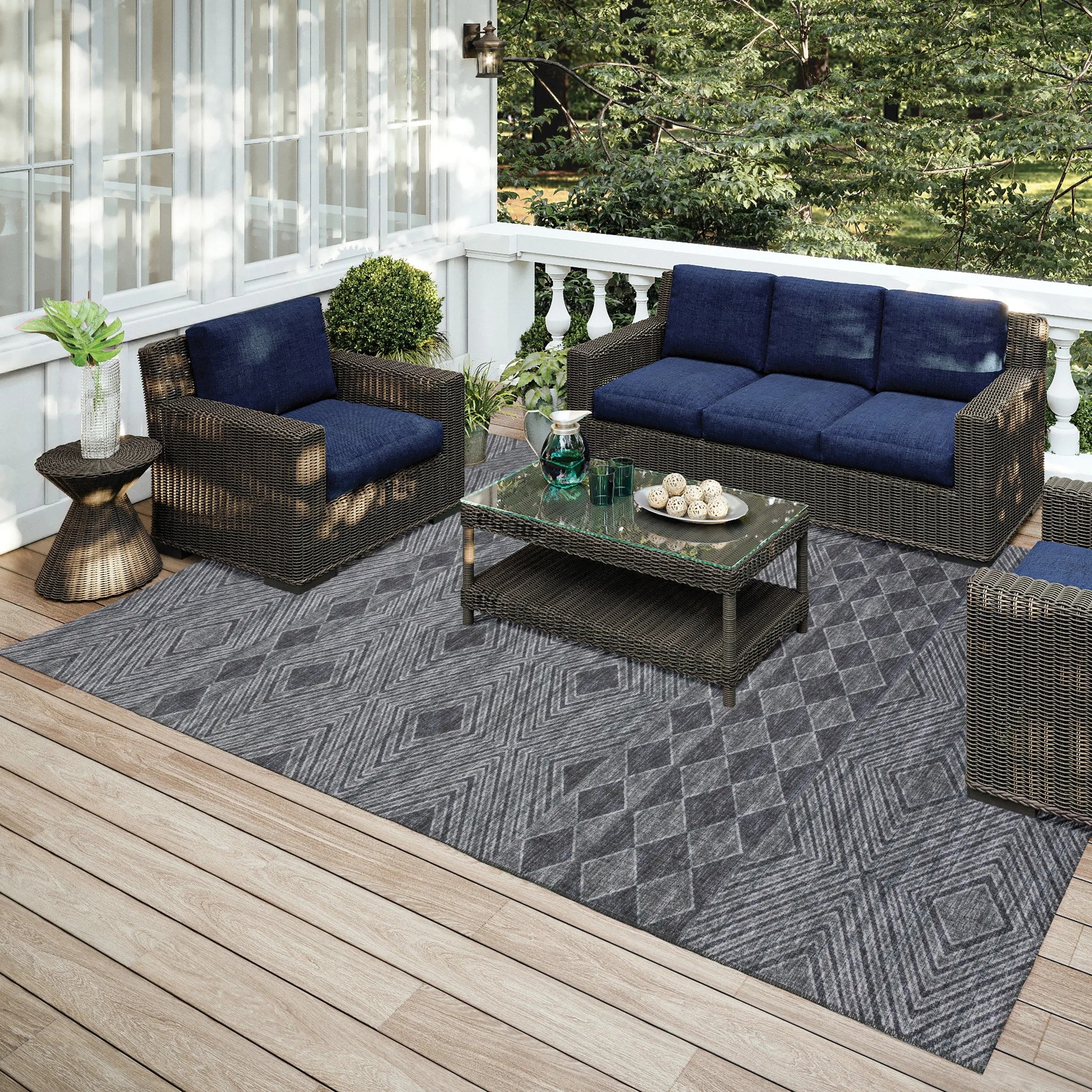Indoor/ Outdoor Addison Yuma Geometric Southwest Washable Rug