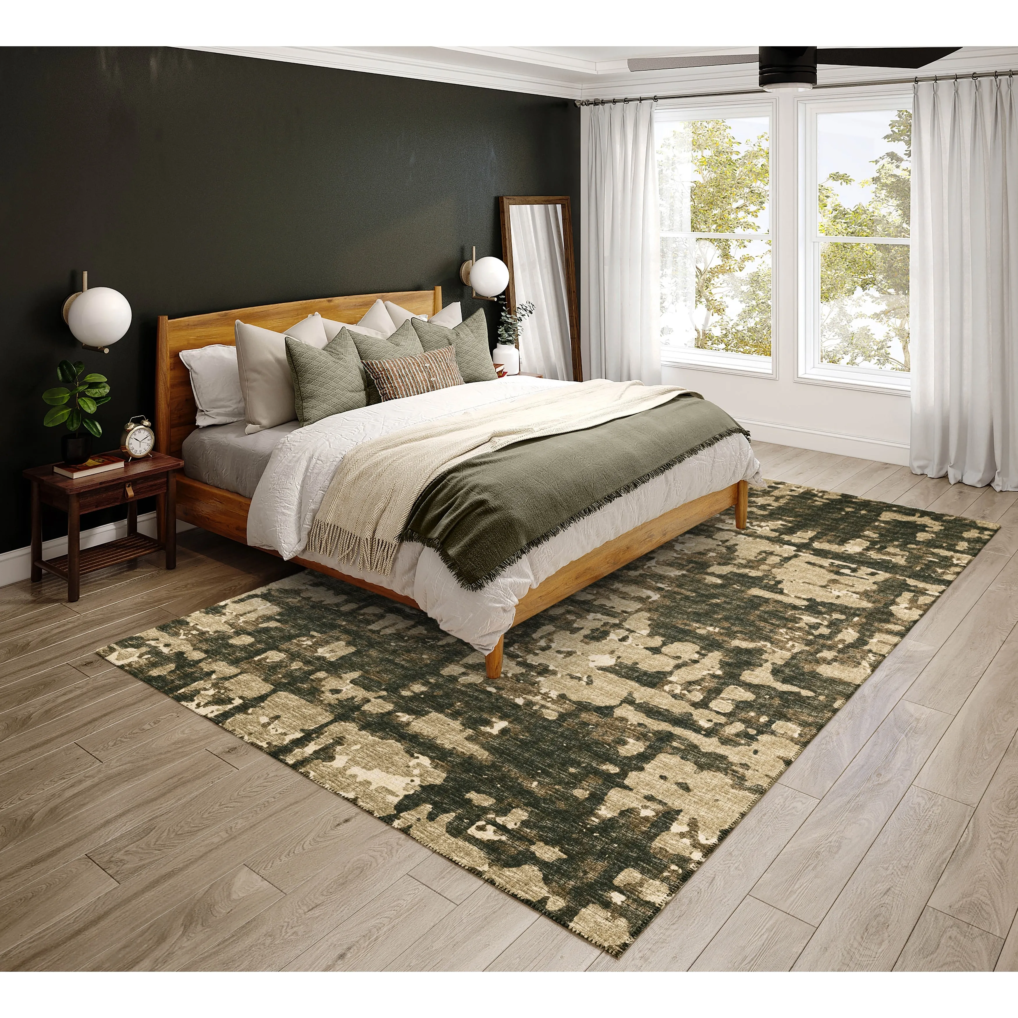 Indoor/ Outdoor Bravado Abstract Crosshatch Caramel Washable Area Rug