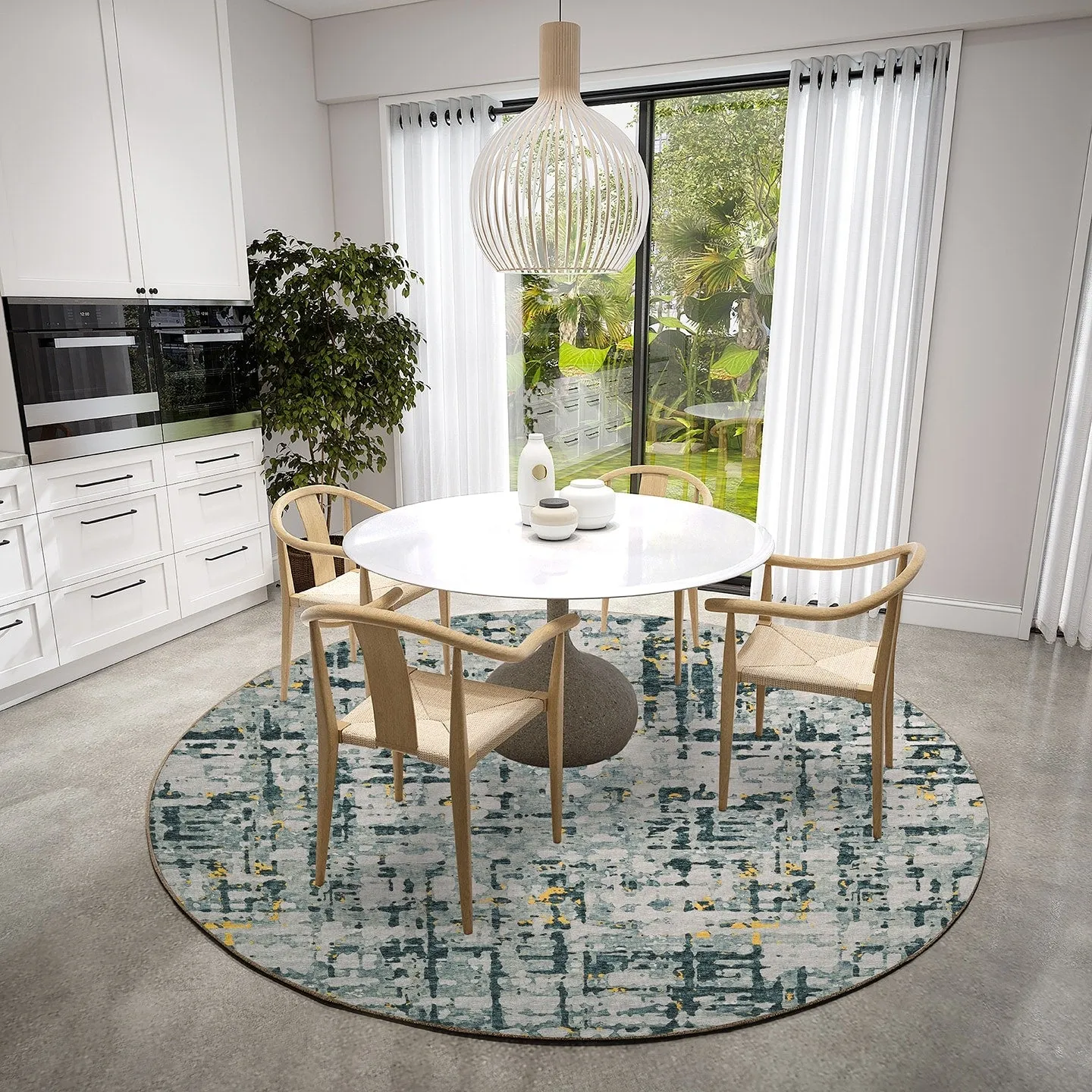 Indoor/ Outdoor Bravado Abstract Crosshatch Caramel Washable Area Rug