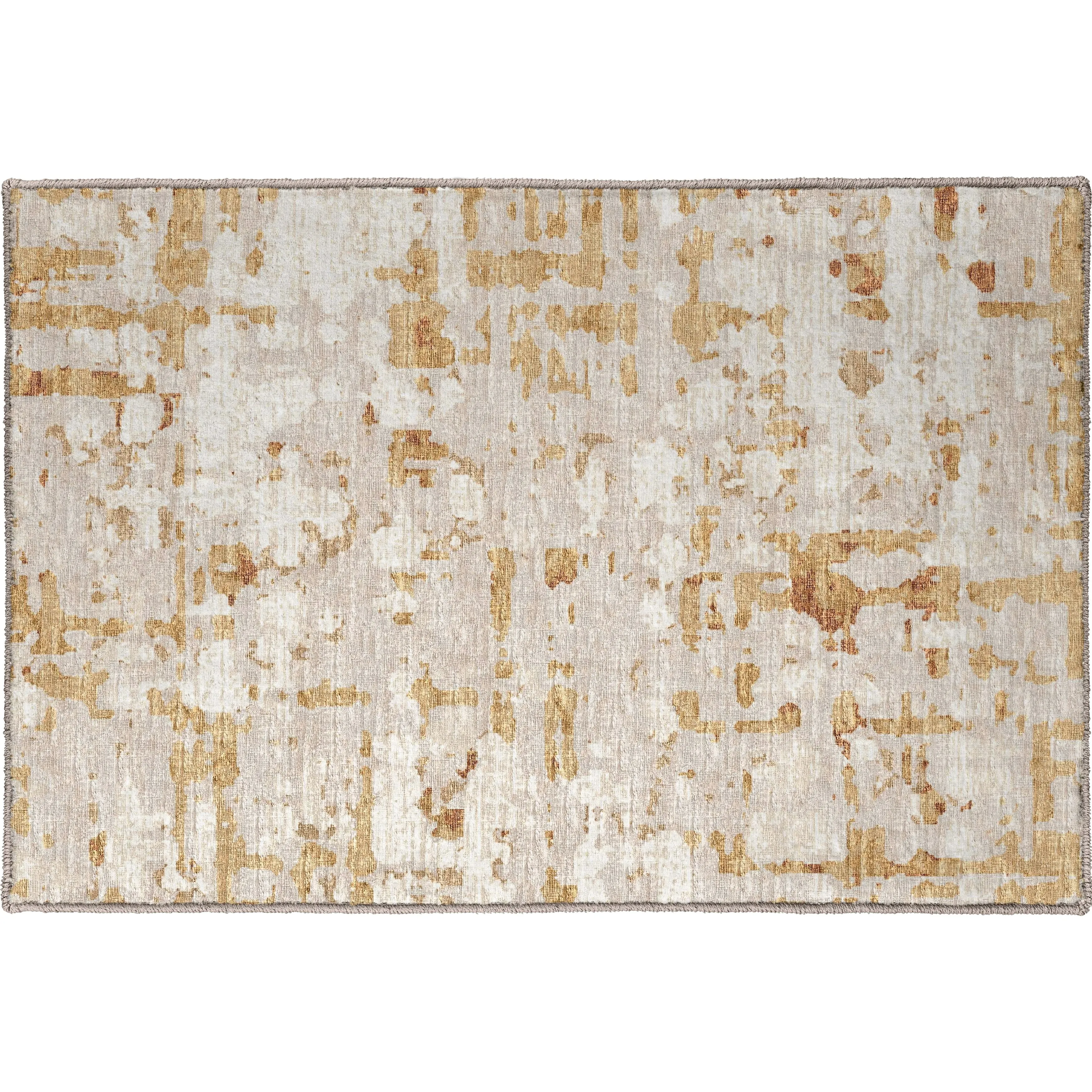 Indoor/ Outdoor Bravado Abstract Crosshatch Caramel Washable Area Rug