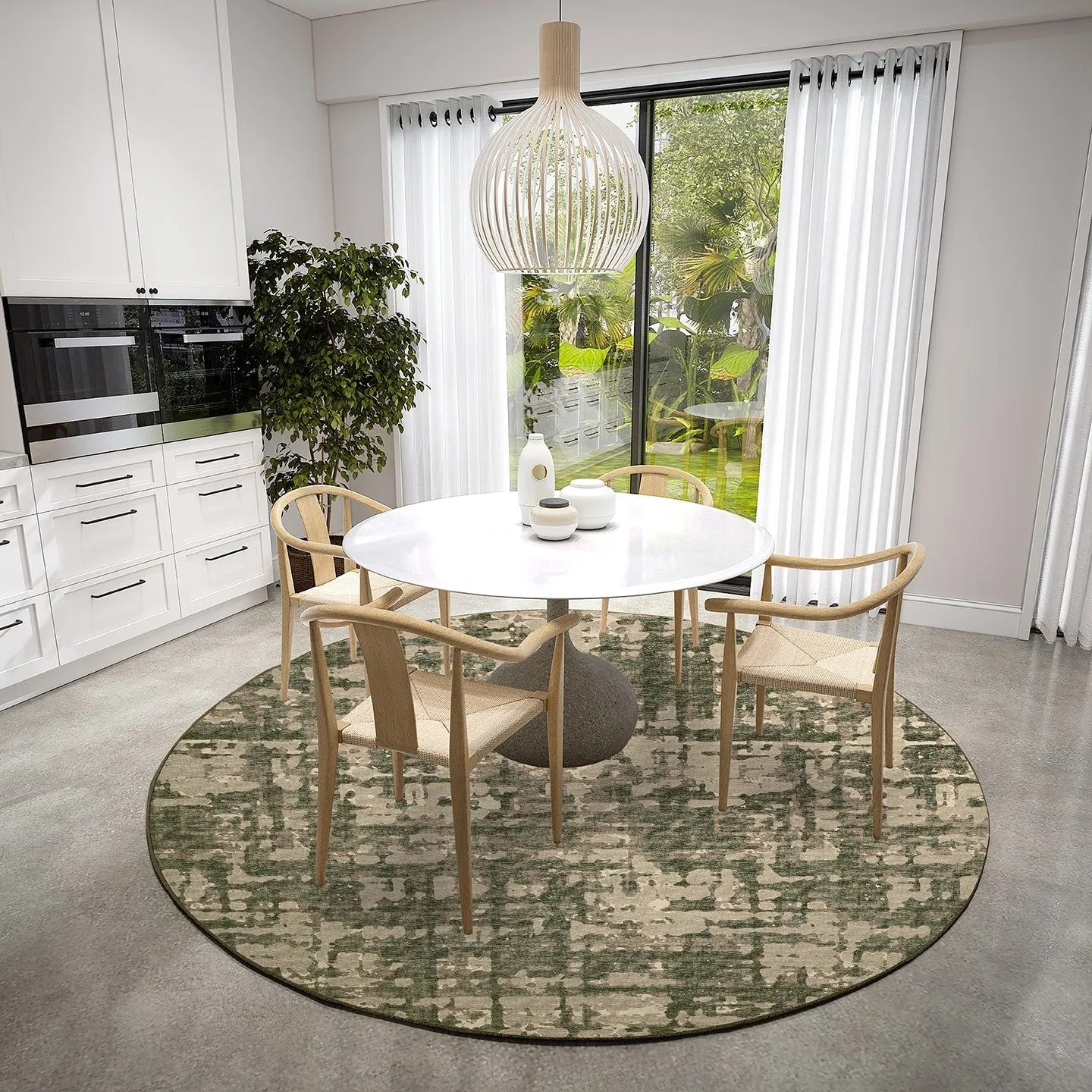 Indoor/ Outdoor Bravado Abstract Crosshatch Caramel Washable Area Rug