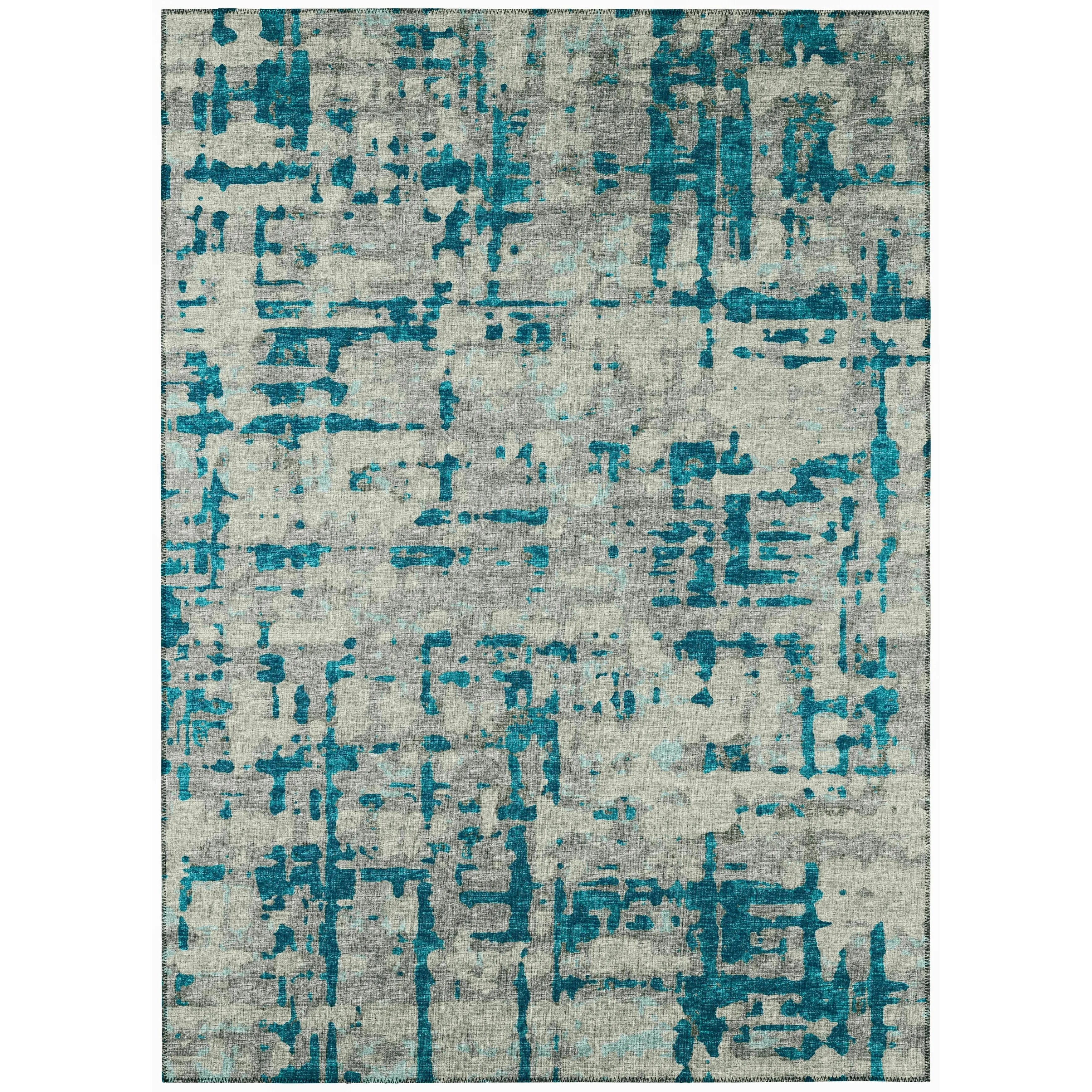 Indoor/ Outdoor Bravado Abstract Crosshatch Caramel Washable Area Rug