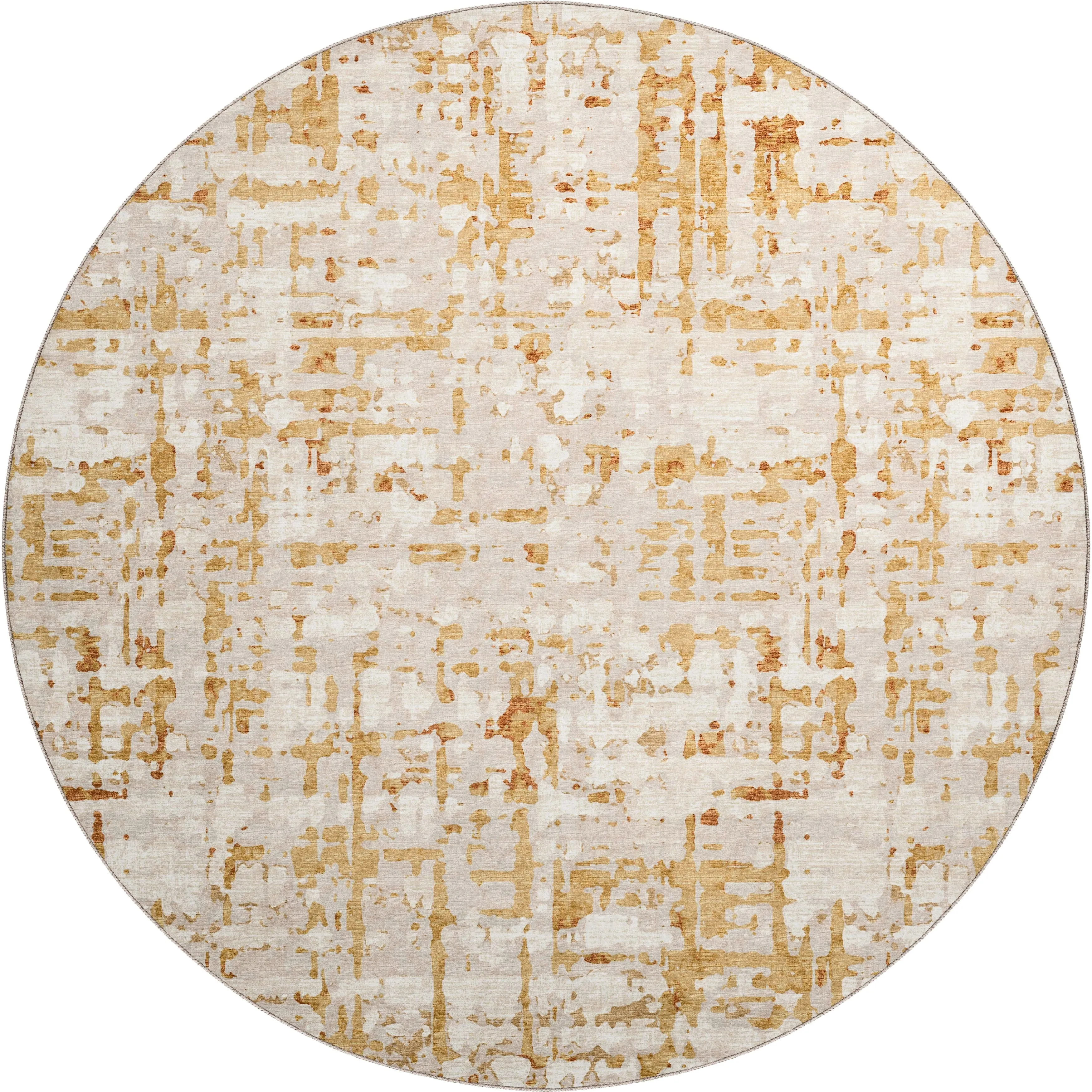 Indoor/ Outdoor Bravado Abstract Crosshatch Caramel Washable Area Rug
