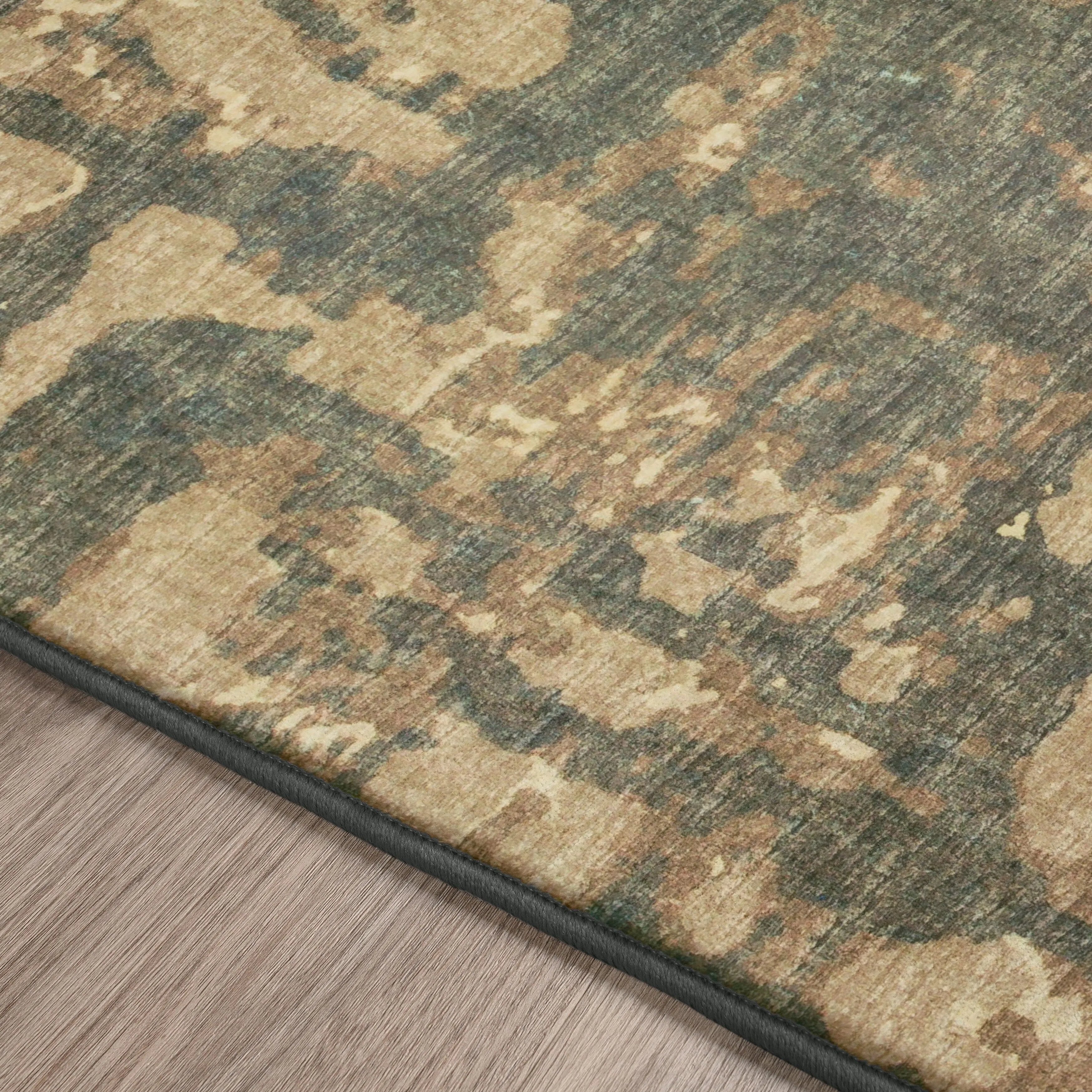 Indoor/ Outdoor Bravado Abstract Crosshatch Caramel Washable Area Rug