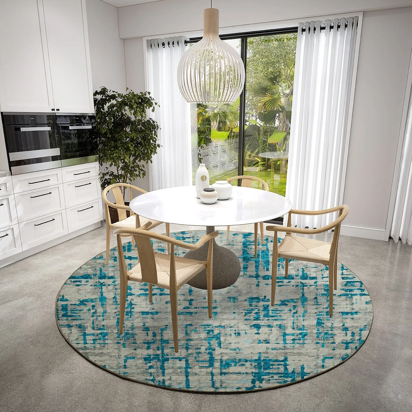 Indoor/ Outdoor Bravado Abstract Crosshatch Caramel Washable Area Rug