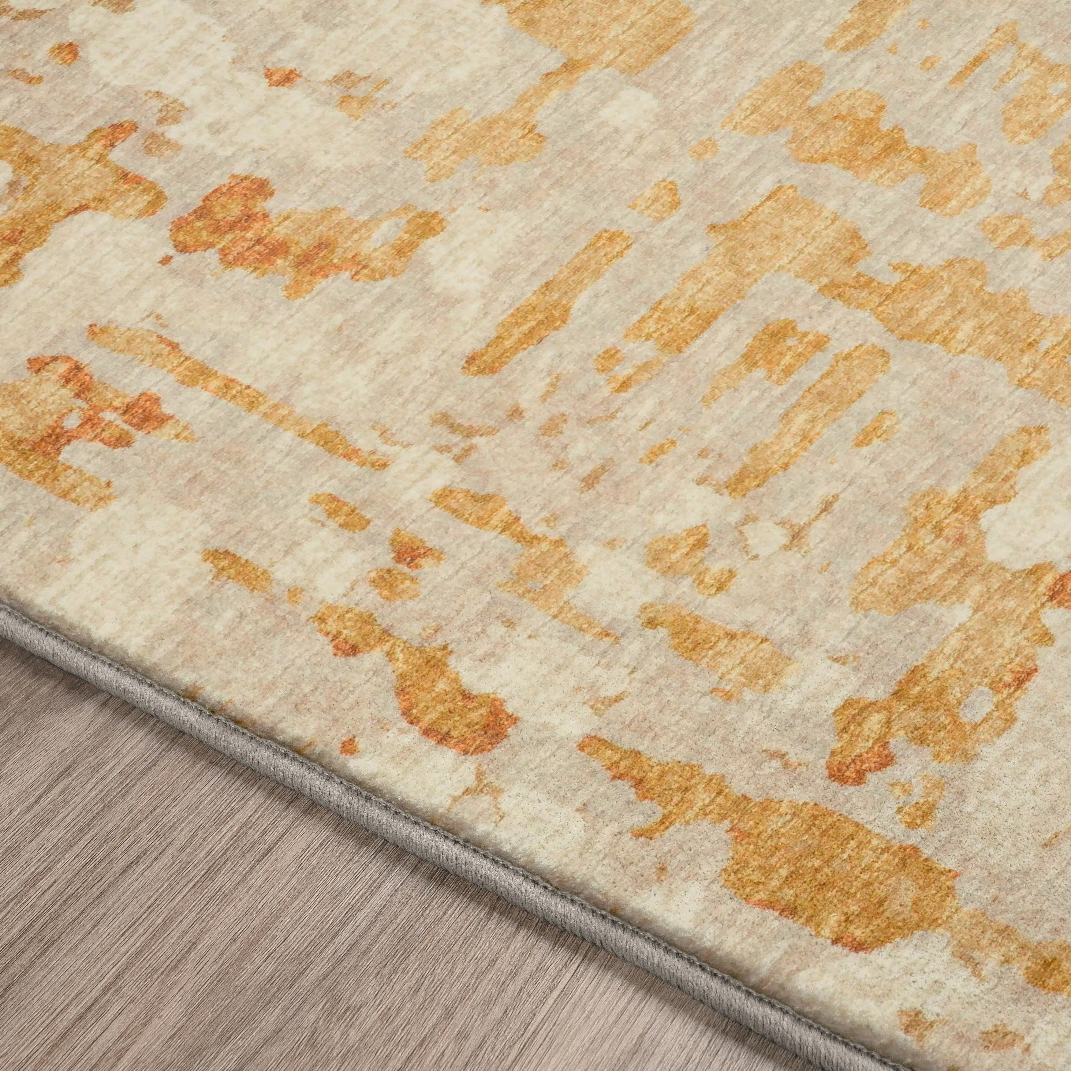 Indoor/ Outdoor Bravado Abstract Crosshatch Caramel Washable Area Rug