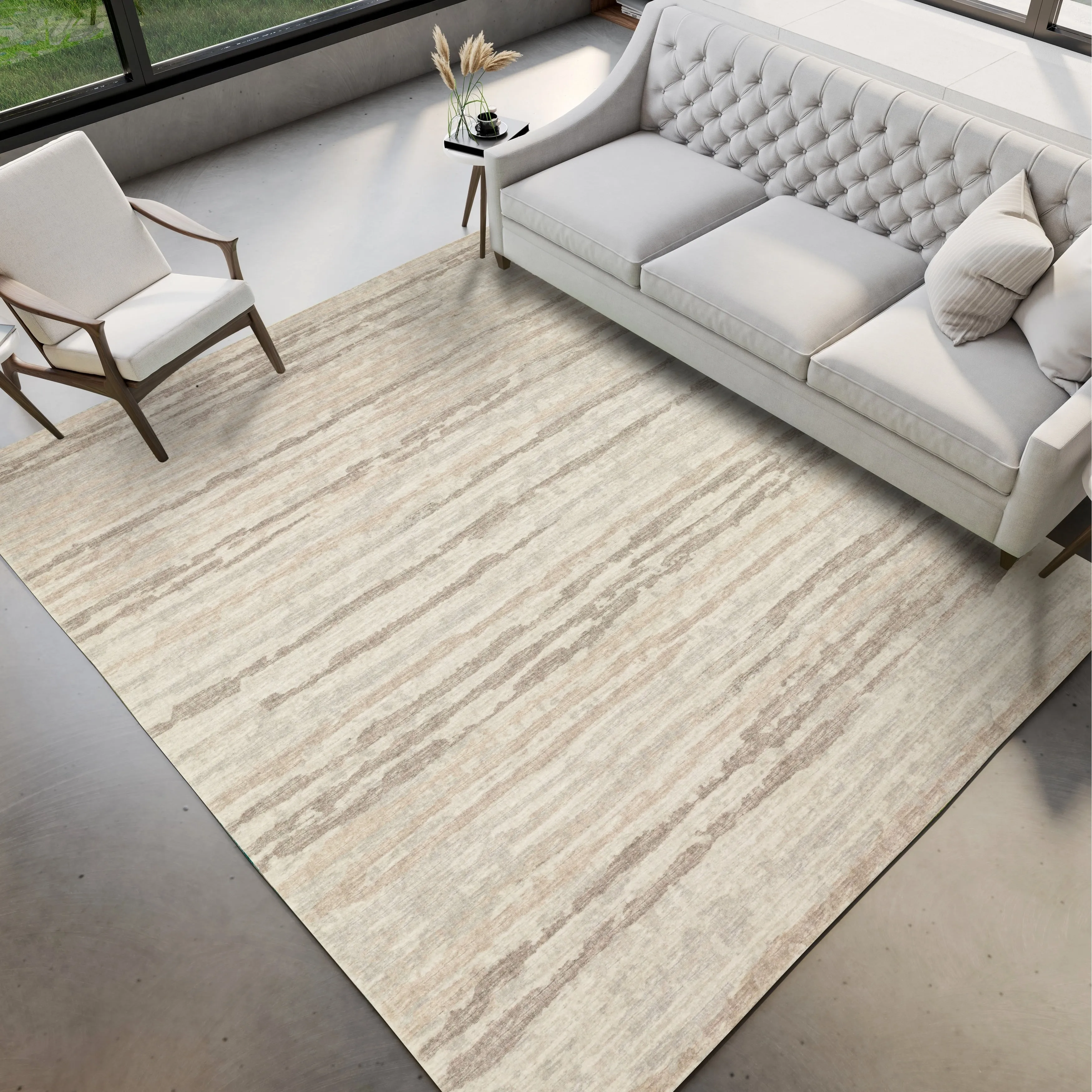 Indoor/ Outdoor Bravado Abstract Striped Baja Washable Area Rug