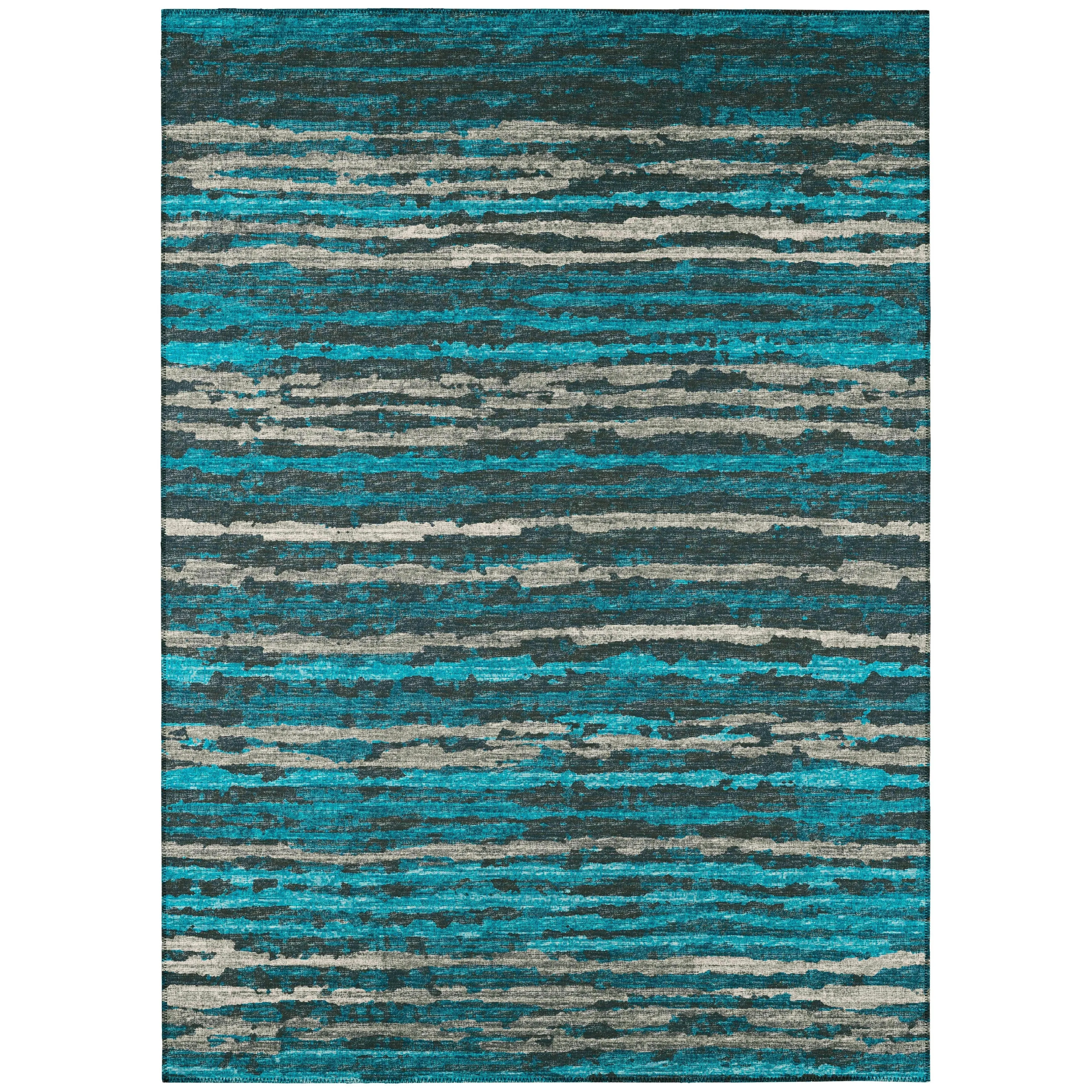 Indoor/ Outdoor Bravado Abstract Striped Baja Washable Area Rug