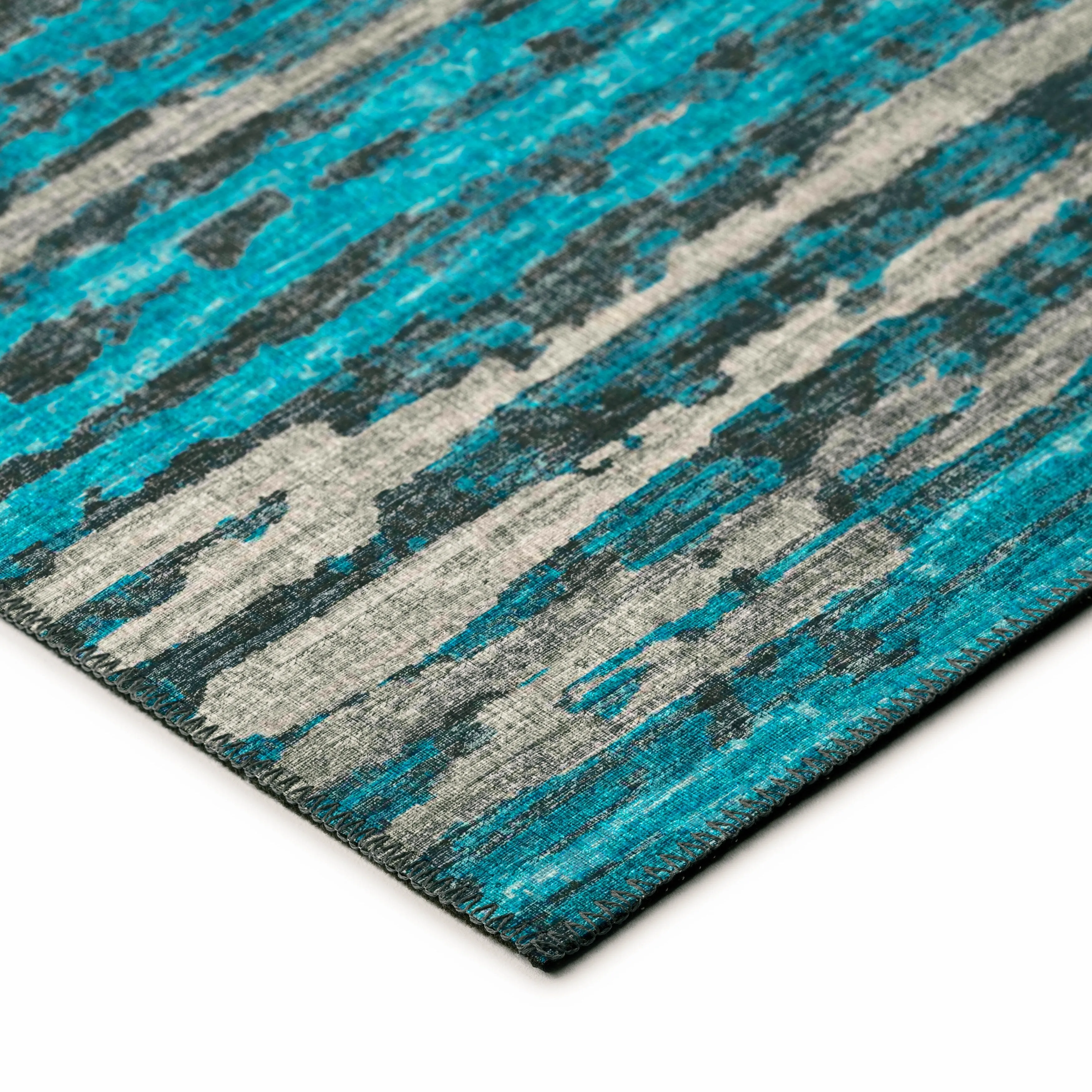 Indoor/ Outdoor Bravado Abstract Striped Baja Washable Area Rug