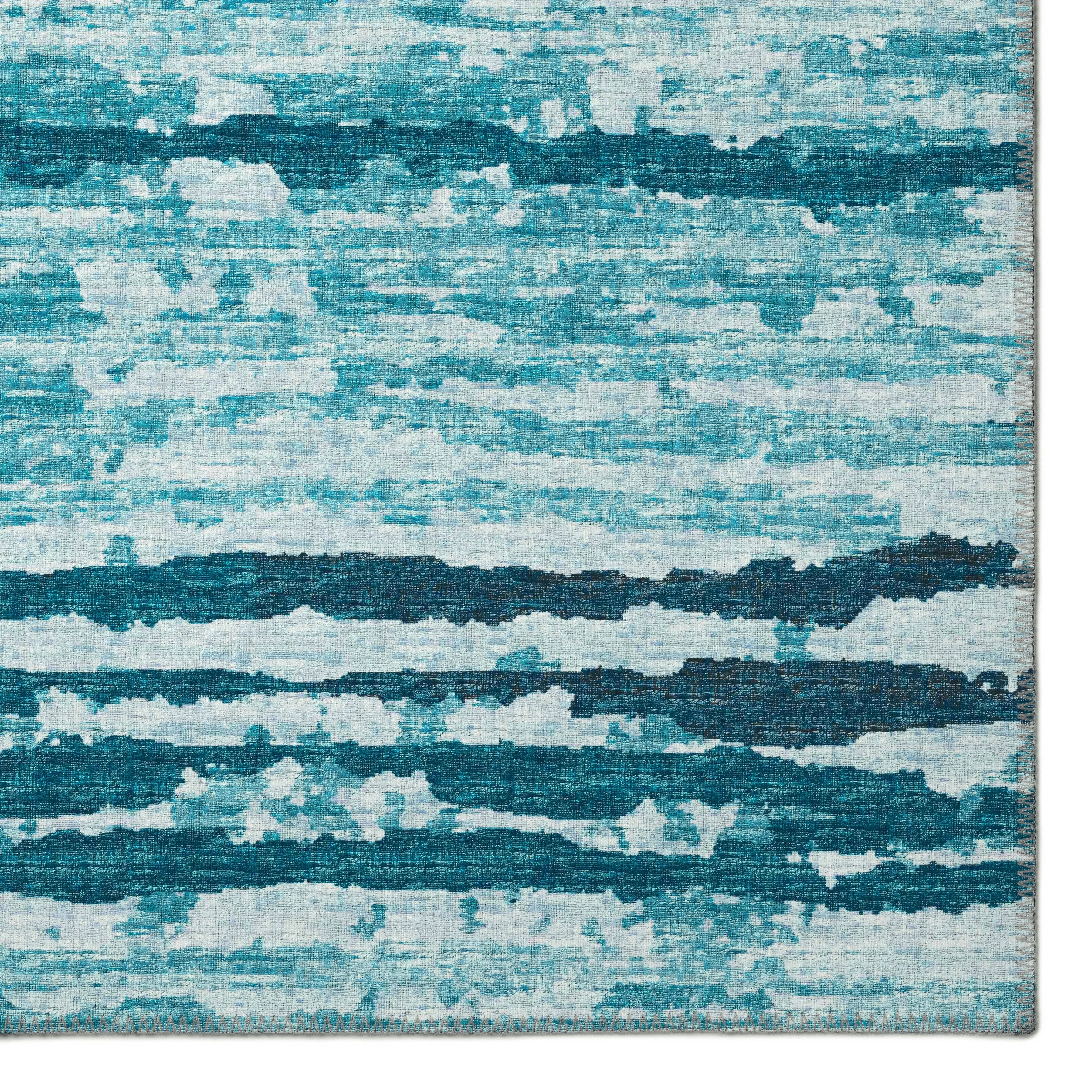 Indoor/ Outdoor Bravado Abstract Striped Baja Washable Area Rug