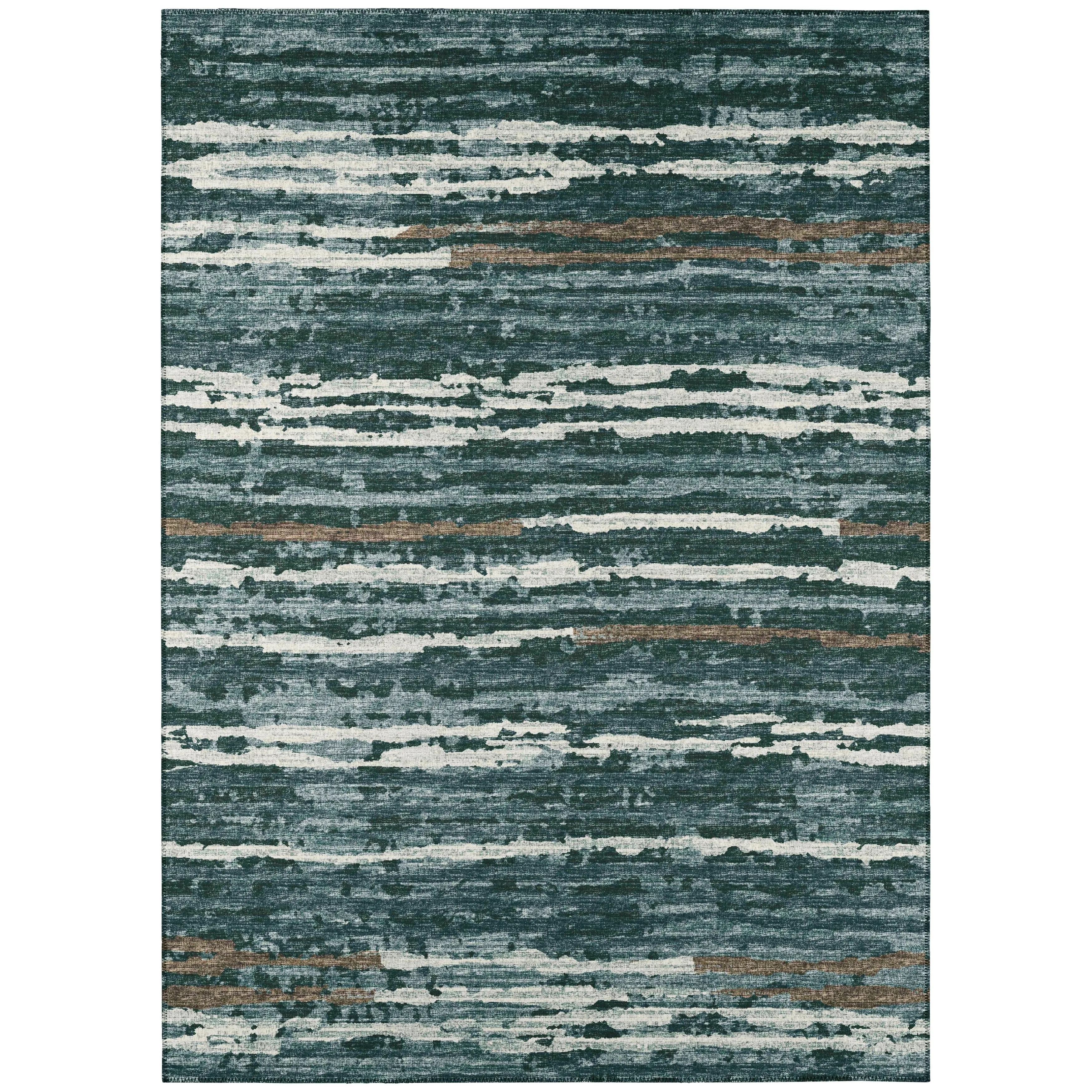 Indoor/ Outdoor Bravado Abstract Striped Baja Washable Area Rug