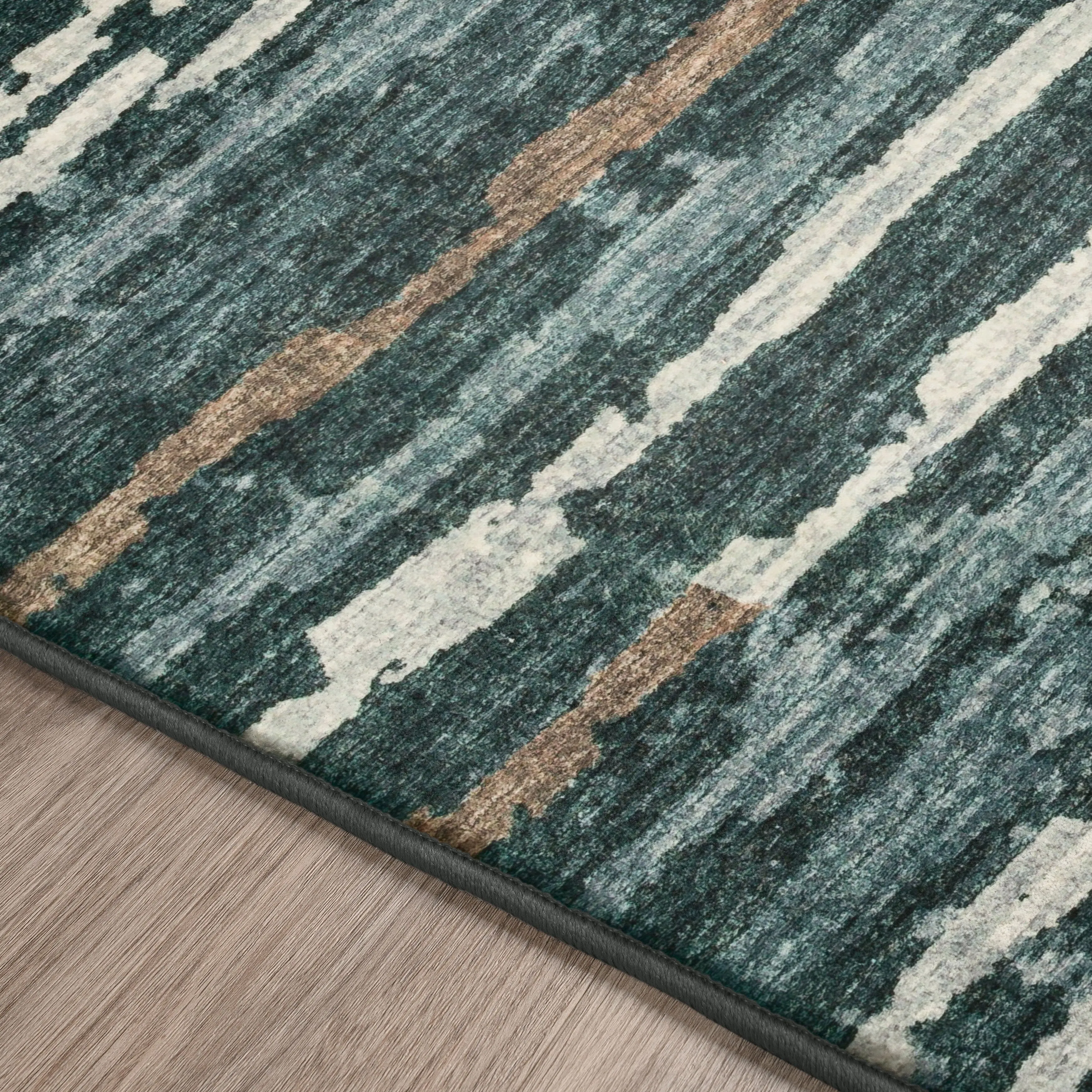 Indoor/ Outdoor Bravado Abstract Striped Baja Washable Area Rug