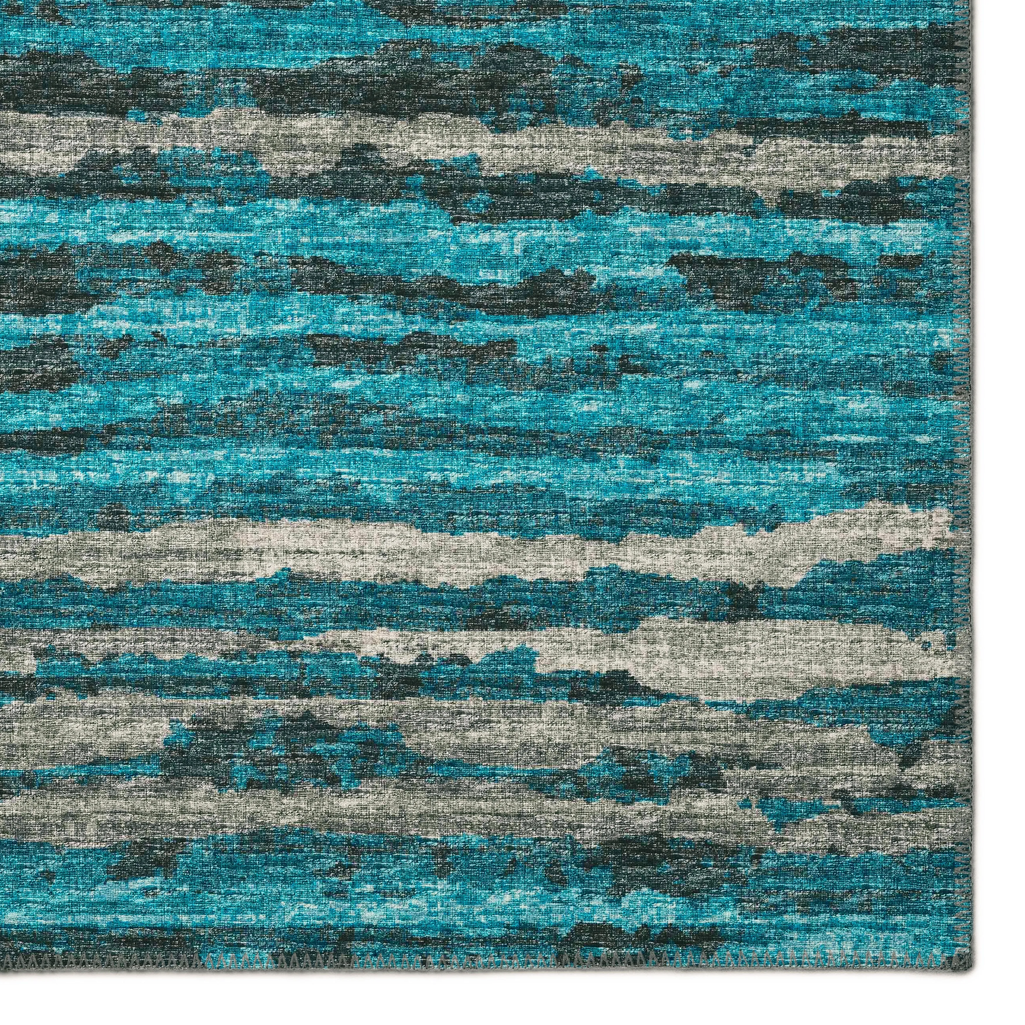 Indoor/ Outdoor Bravado Abstract Striped Baja Washable Area Rug