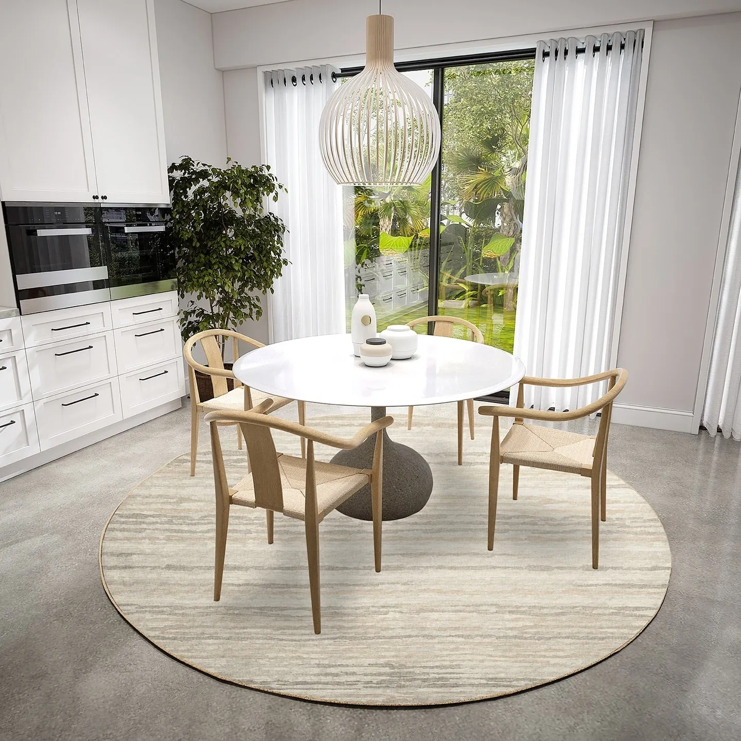 Indoor/ Outdoor Bravado Abstract Striped Baja Washable Area Rug