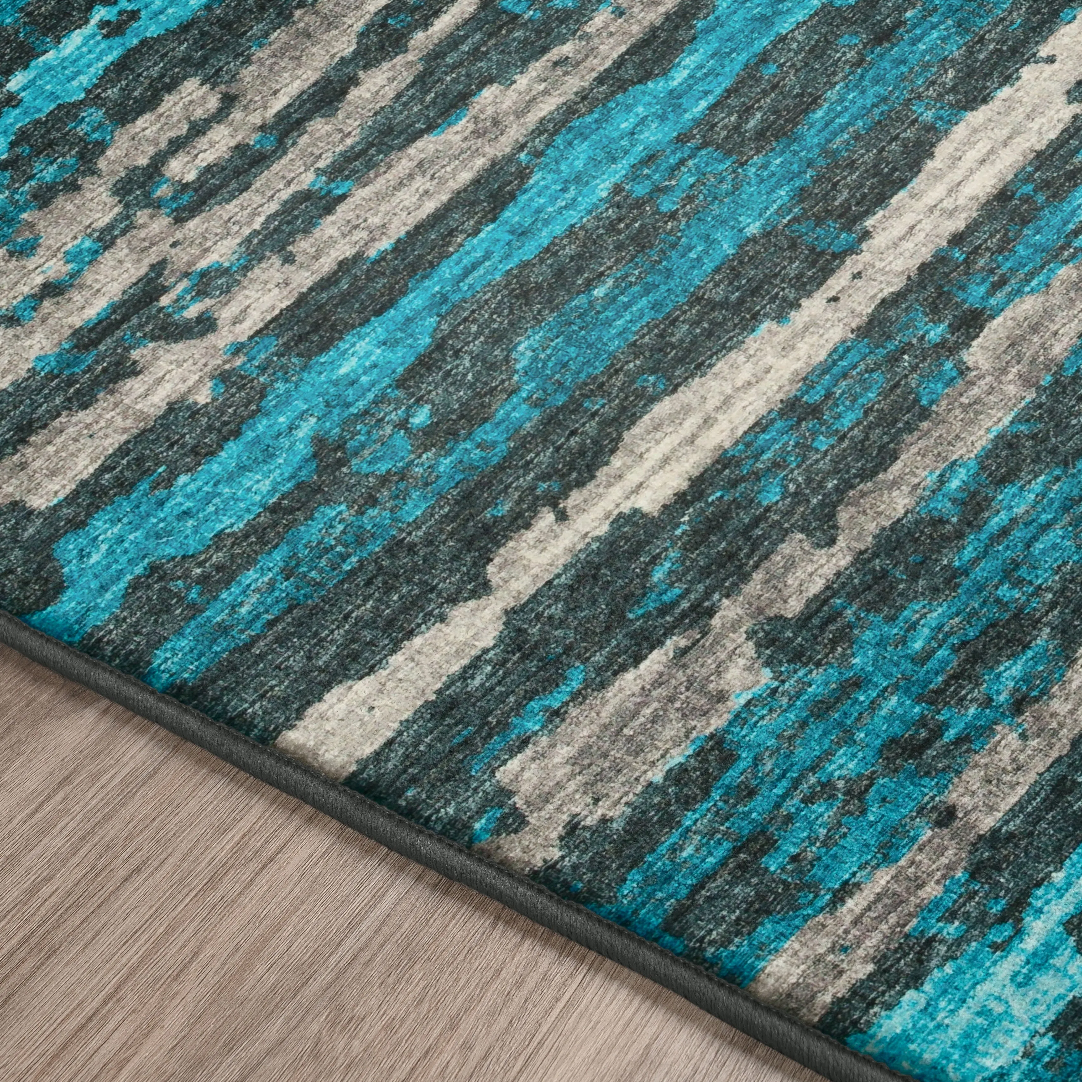Indoor/ Outdoor Bravado Abstract Striped Baja Washable Area Rug