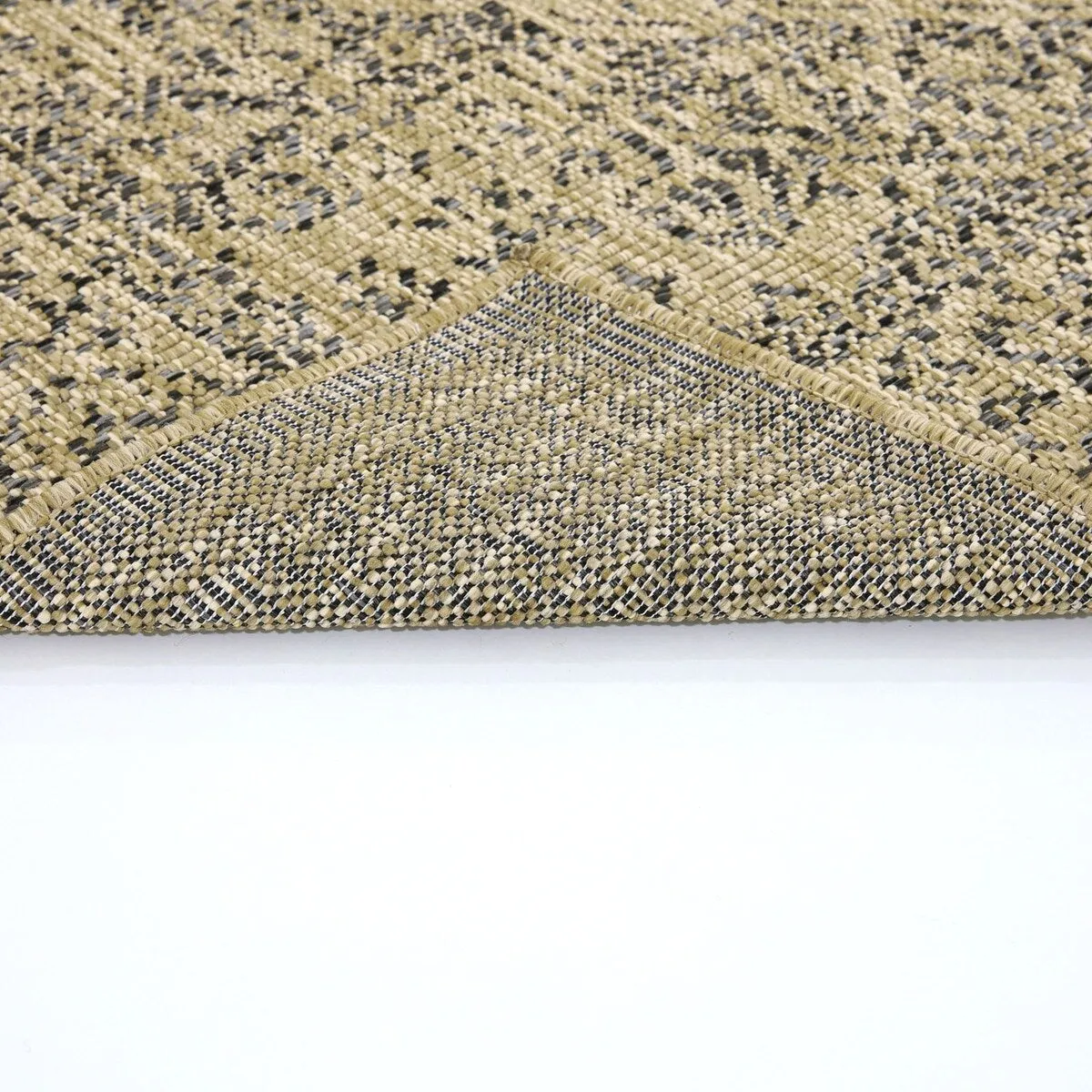 Indoor/Outdoor Area Rug/ Runner/ Doormat- Blue & Natural & Red & Taupe Color -Machine Washable. Weather and UV Resistant-Zaria