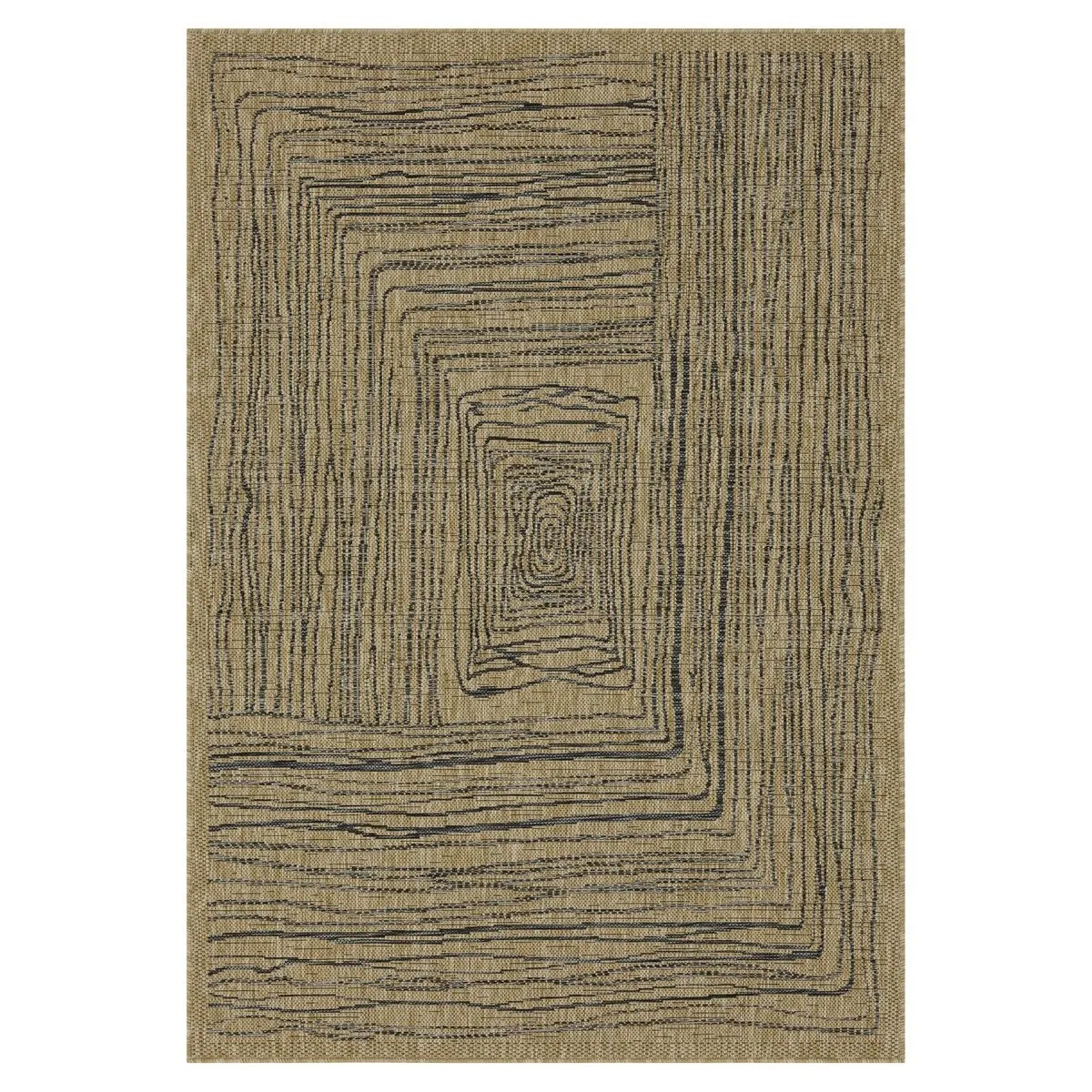 Indoor/Outdoor Area Rug/ Runner/ Doormat- Natural & Black & Blue Color -Machine Washable. Weather and UV Resistant. Waterproof