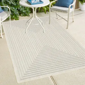 Indoor/Outdoor Area Rug/ Runner/ Doormat- Natural & Black & Red & Ivory Color -Machine Washable. Weather and UV Resistant-Viola