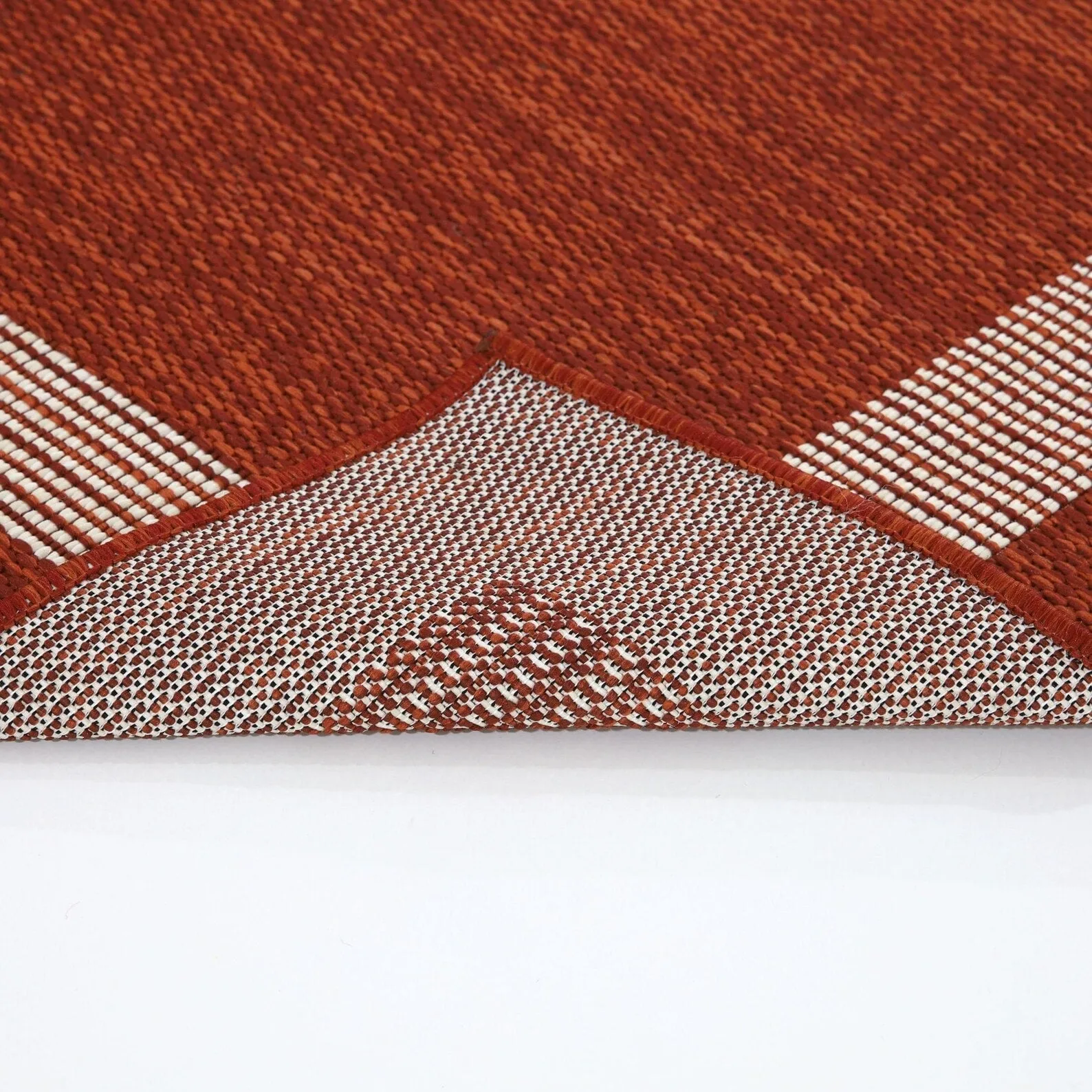 Indoor/Outdoor Area Rug/ Runner/ Doormat- Natural & Black & Red & Taupe Color -Machine Washable. Weather and UV Resistant-Azelia
