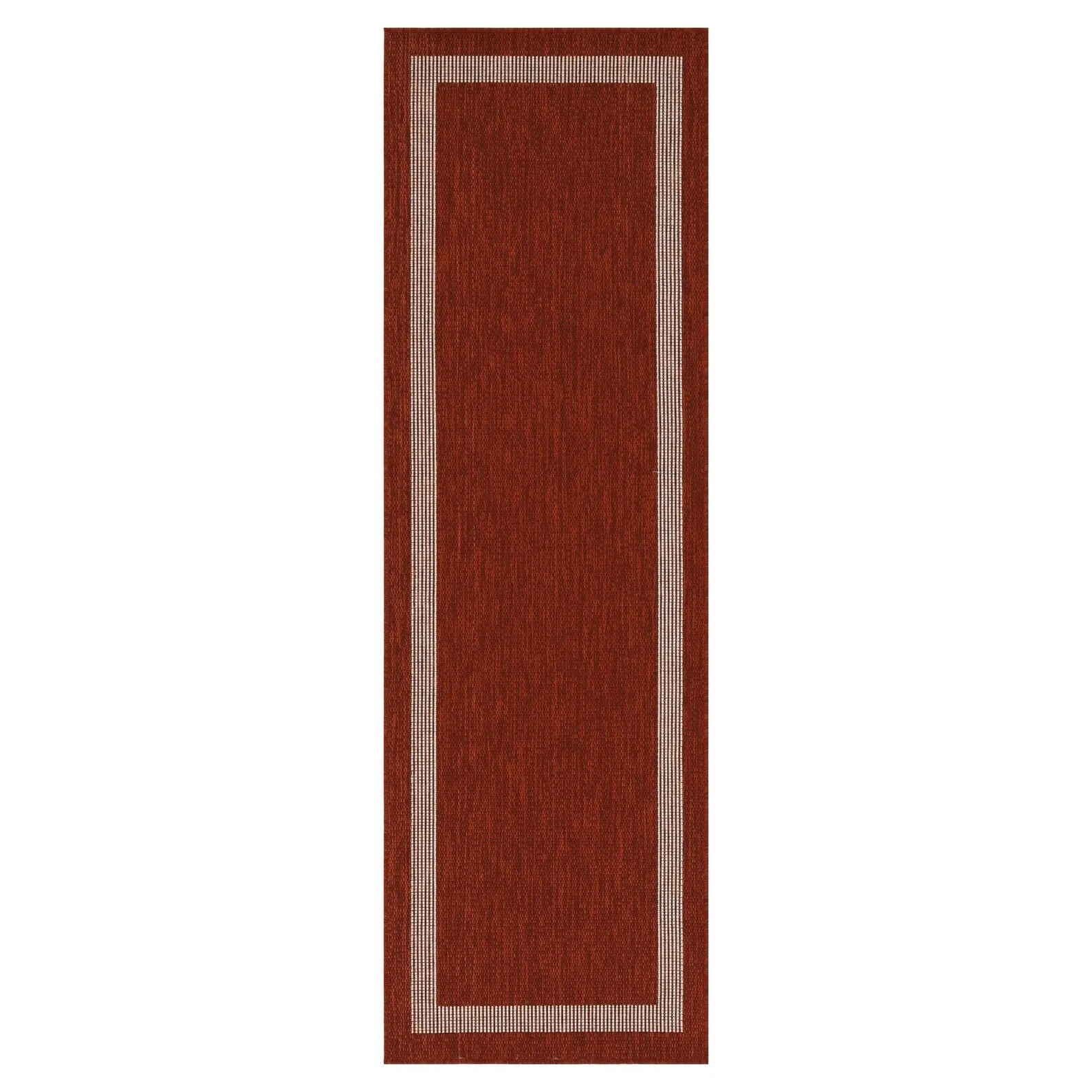 Indoor/Outdoor Area Rug/ Runner/ Doormat- Natural & Black & Red & Taupe Color -Machine Washable. Weather and UV Resistant-Azelia