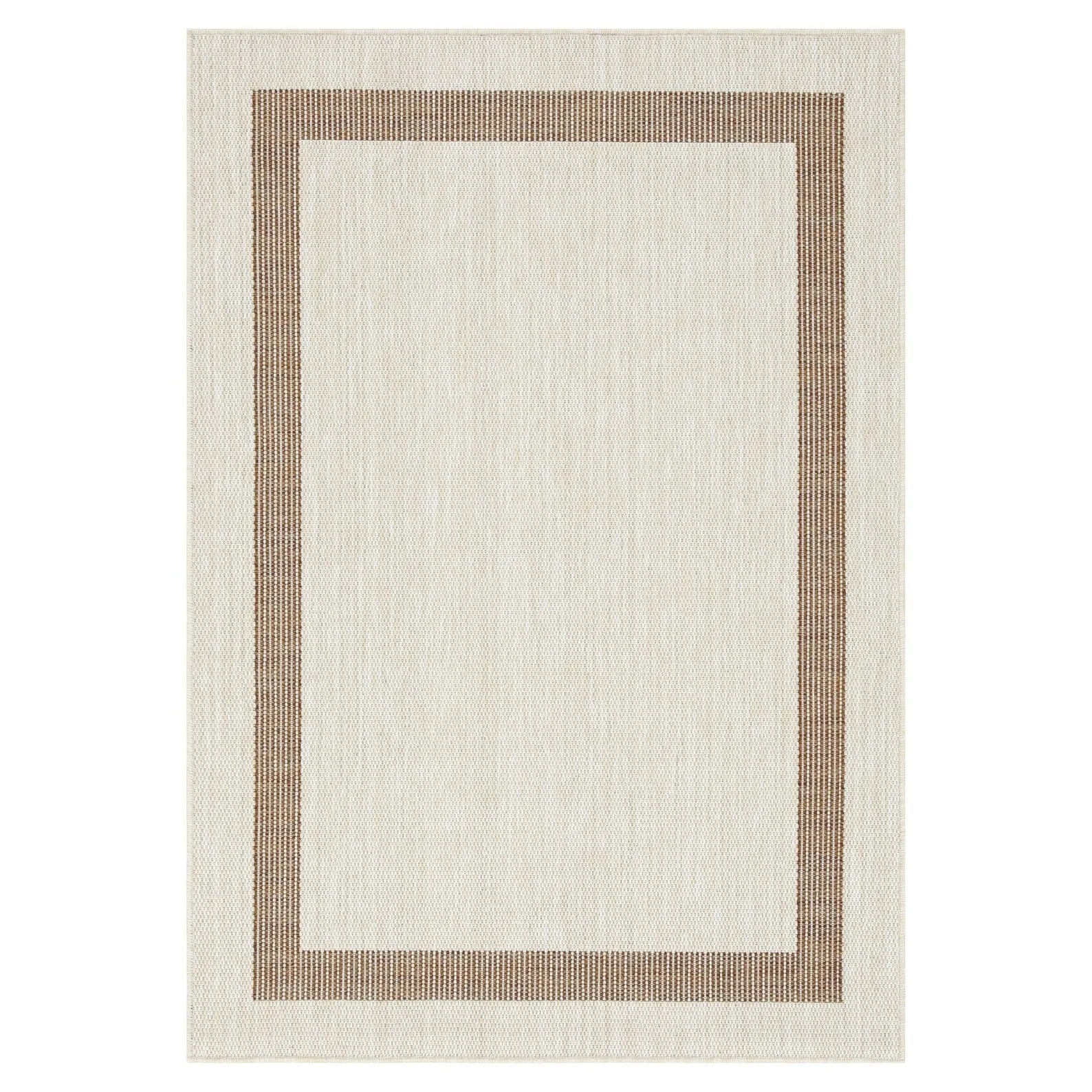 Indoor/Outdoor Area Rug/ Runner/ Doormat- Natural & Black & Red & Taupe Color -Machine Washable. Weather and UV Resistant-Azelia