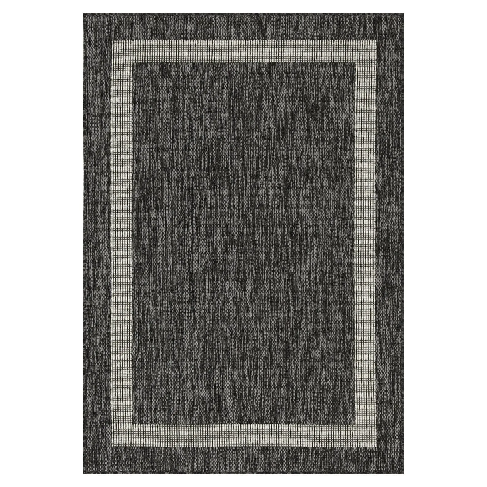 Indoor/Outdoor Area Rug/ Runner/ Doormat- Natural & Black & Red & Taupe Color -Machine Washable. Weather and UV Resistant-Azelia
