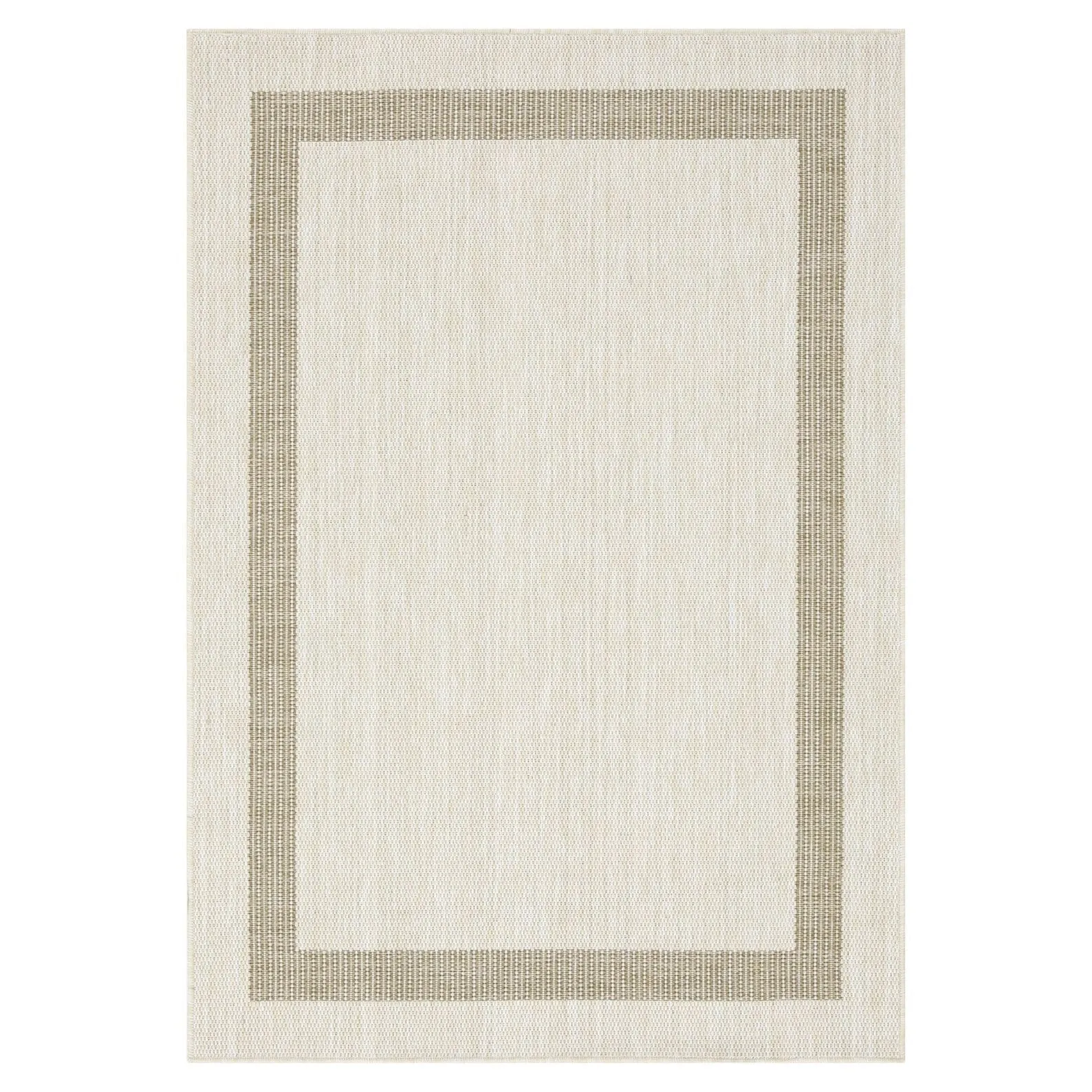 Indoor/Outdoor Area Rug/ Runner/ Doormat- Natural & Black & Red & Taupe Color -Machine Washable. Weather and UV Resistant-Azelia