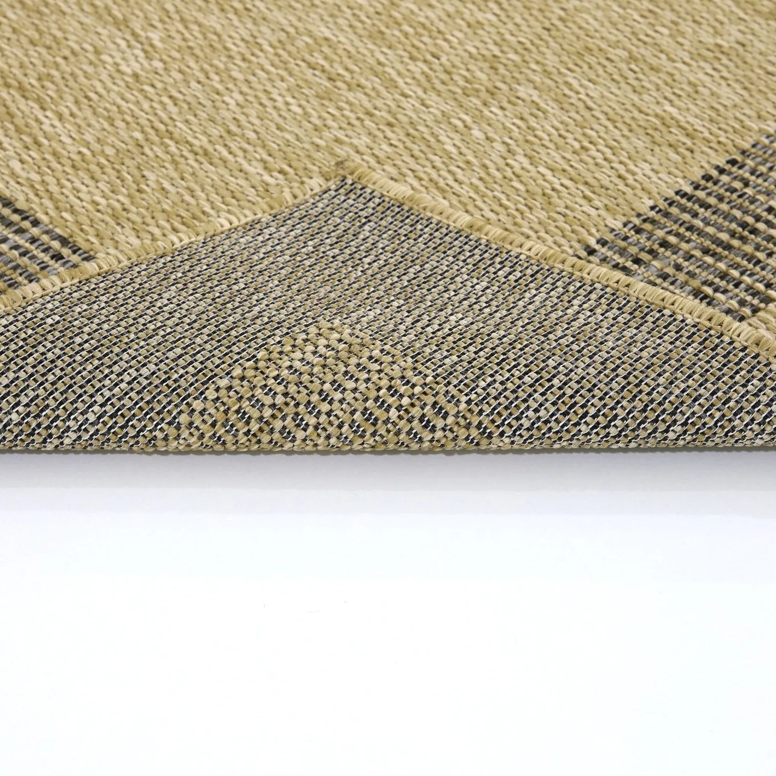 Indoor/Outdoor Area Rug/ Runner/ Doormat- Natural & Black & Red & Taupe Color -Machine Washable. Weather and UV Resistant-Azelia