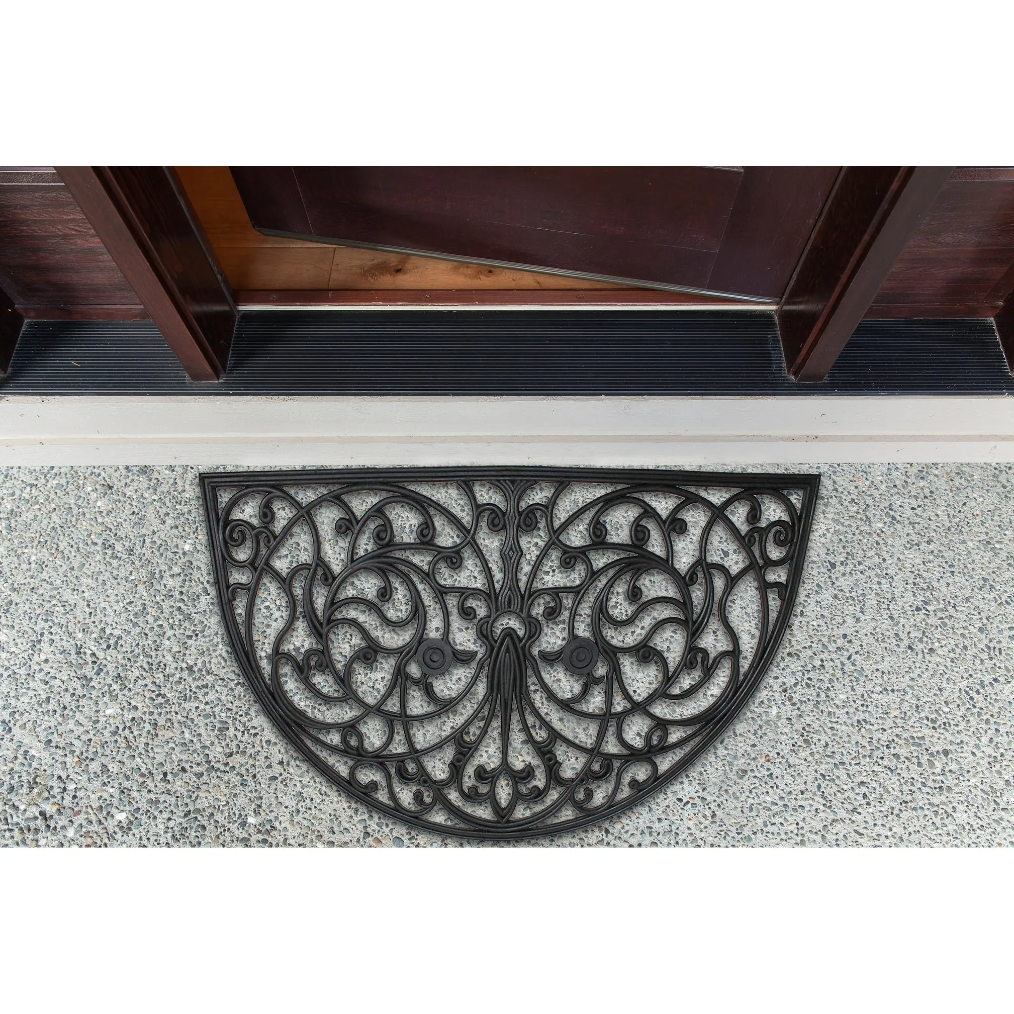 J&M French Arch Half Round Rubber Doormat 24x36 - 24x36
