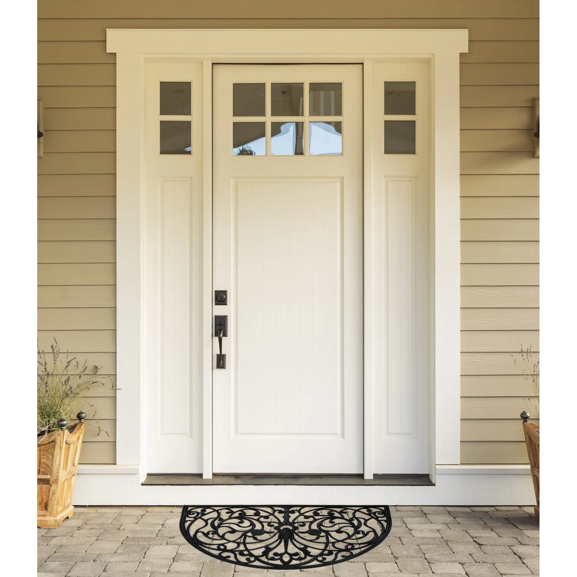 J&M French Arch Half Round Rubber Doormat 24x36 - 24x36