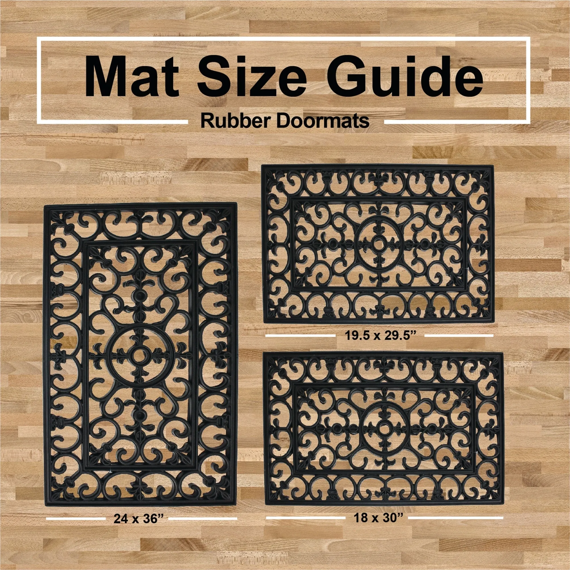 J&M French Arch Half Round Rubber Doormat 24x36 - 24x36
