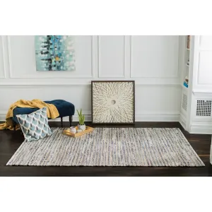 Jani Billy Tan/Blue Jute. Denim and Cotton Rug - Durango Design. 8' x 10' Feet Area Rug