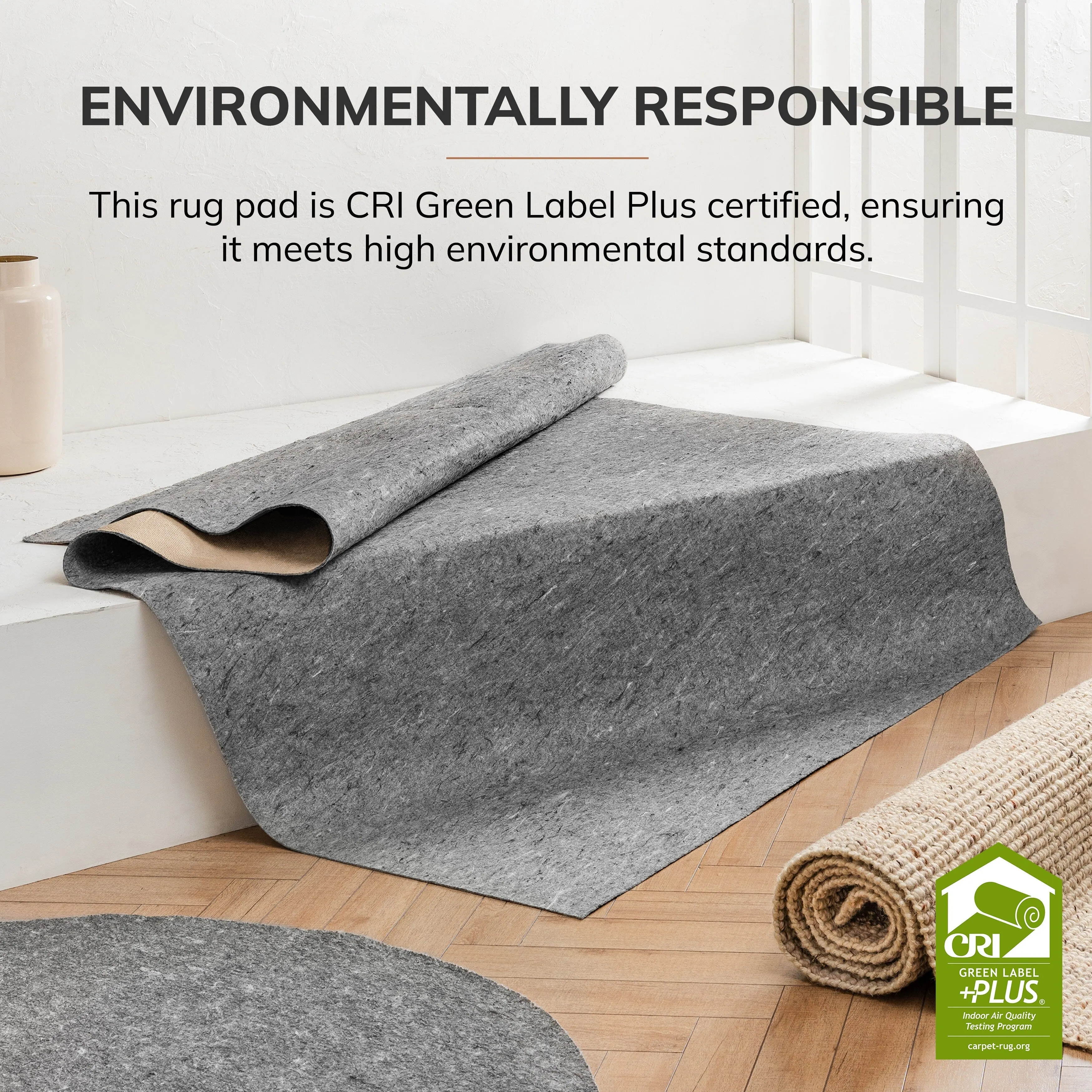 Jani Premium All-Surface Non-Slip 5' x 8'. Gray/Tan. Rectangle Rug Pad - Extra Strong. Protective. Anti-Slip for Hardwood Floors