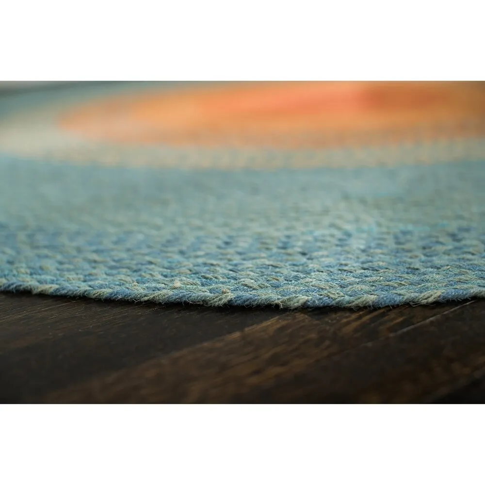 Jani Sunburst Round Braided Jute Multicolor Rug
